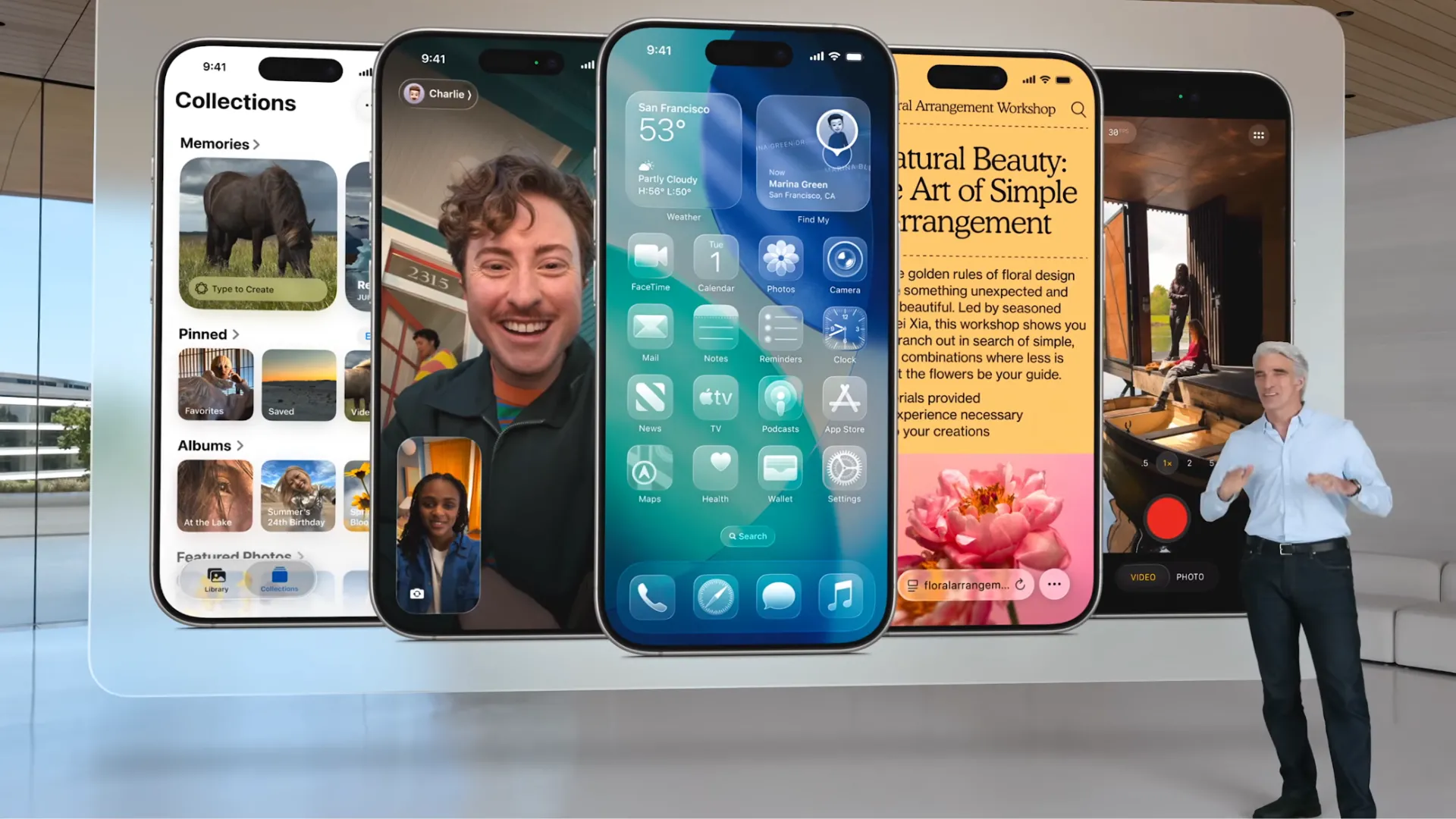 Ảnh chụp màn hình sự kiện WWDC 2025 giới thiệu các tính năng của iOS 26