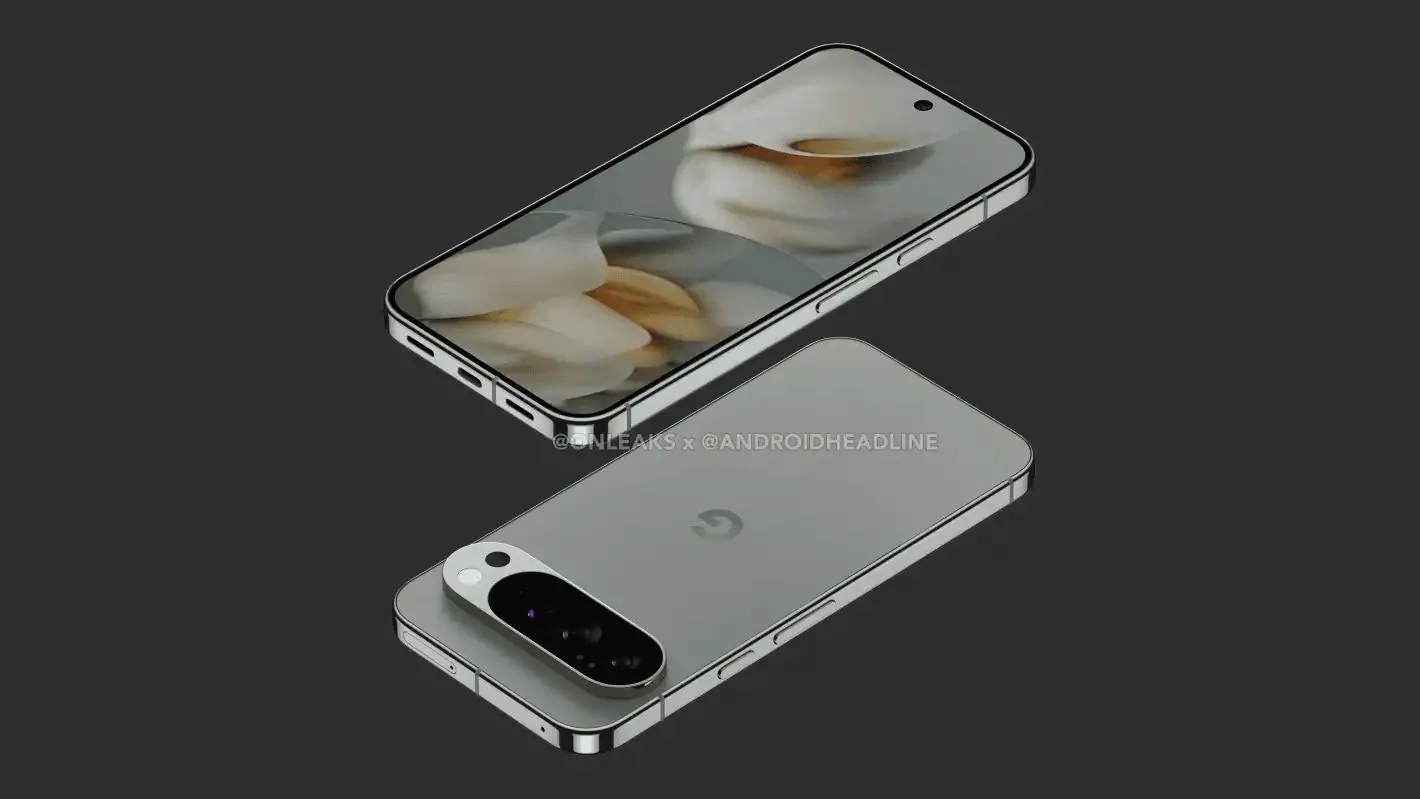Bản dựng thiết kế của Google Pixel 10 Pro XL với camera sau và mặt lưng màu đen.