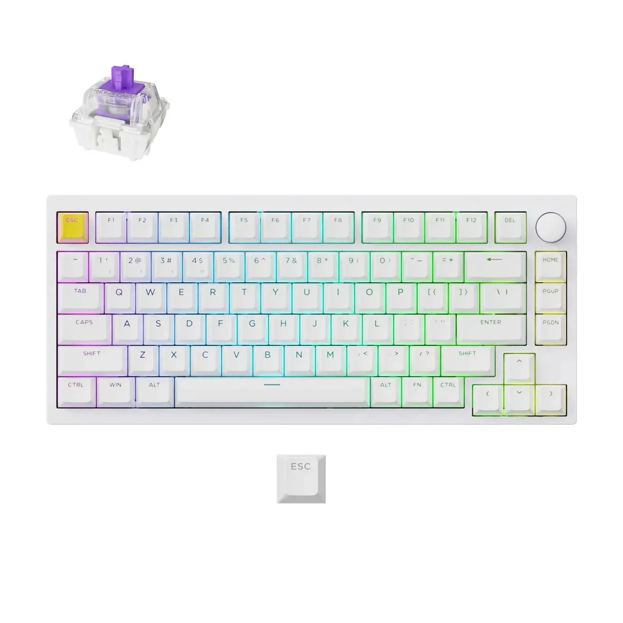 Bàn phím gaming tùy chỉnh không dây Lemokey P1 HE màu trắng