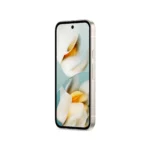 Điện thoại Google Pixel 9a màu Porcelain nhìn từ mặt trước.