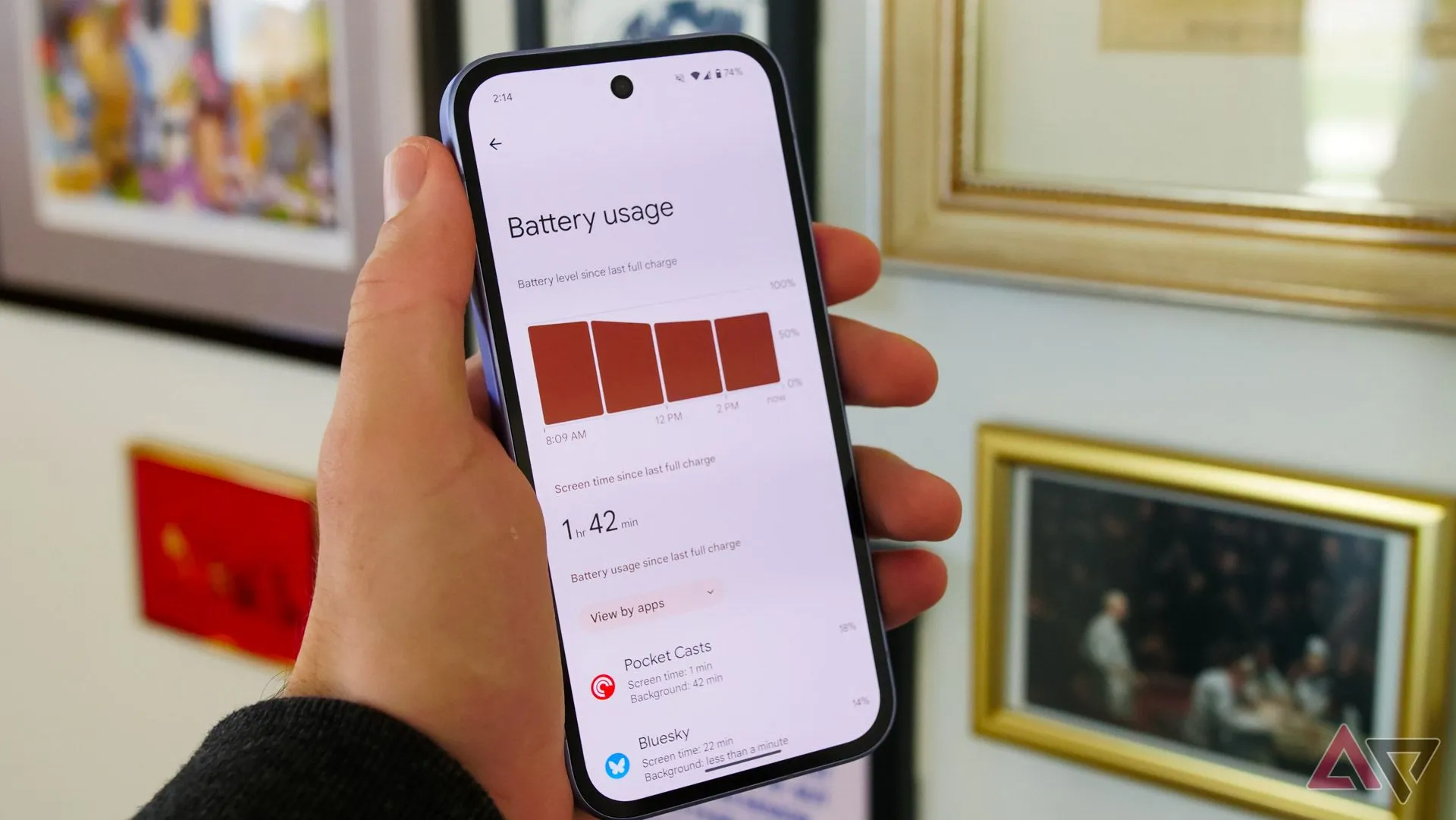 Giao diện menu sử dụng pin trên điện thoại Google Pixel, minh họa tính năng quản lý tuổi thọ pin