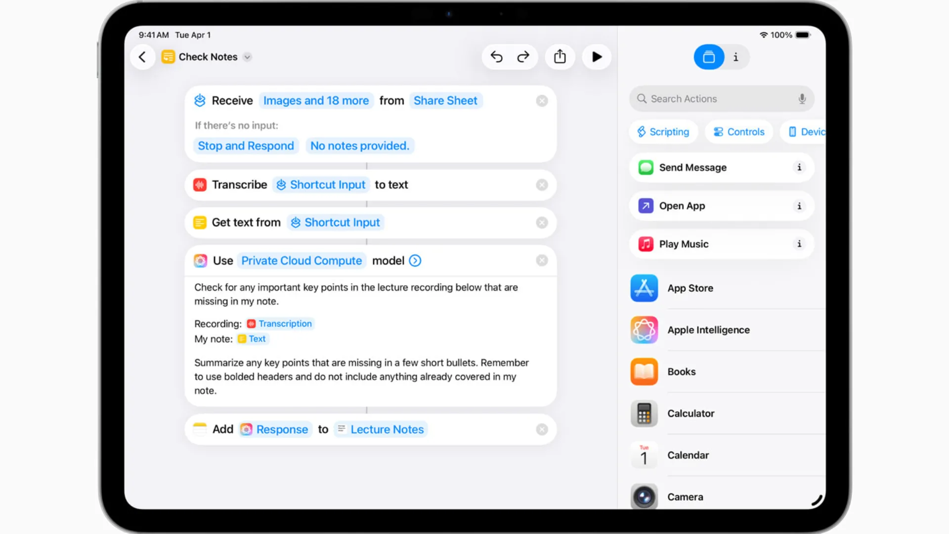 Giao diện người dùng iPadOS 26 minh họa khả năng tích hợp trí tuệ nhân tạo Apple Intelligence