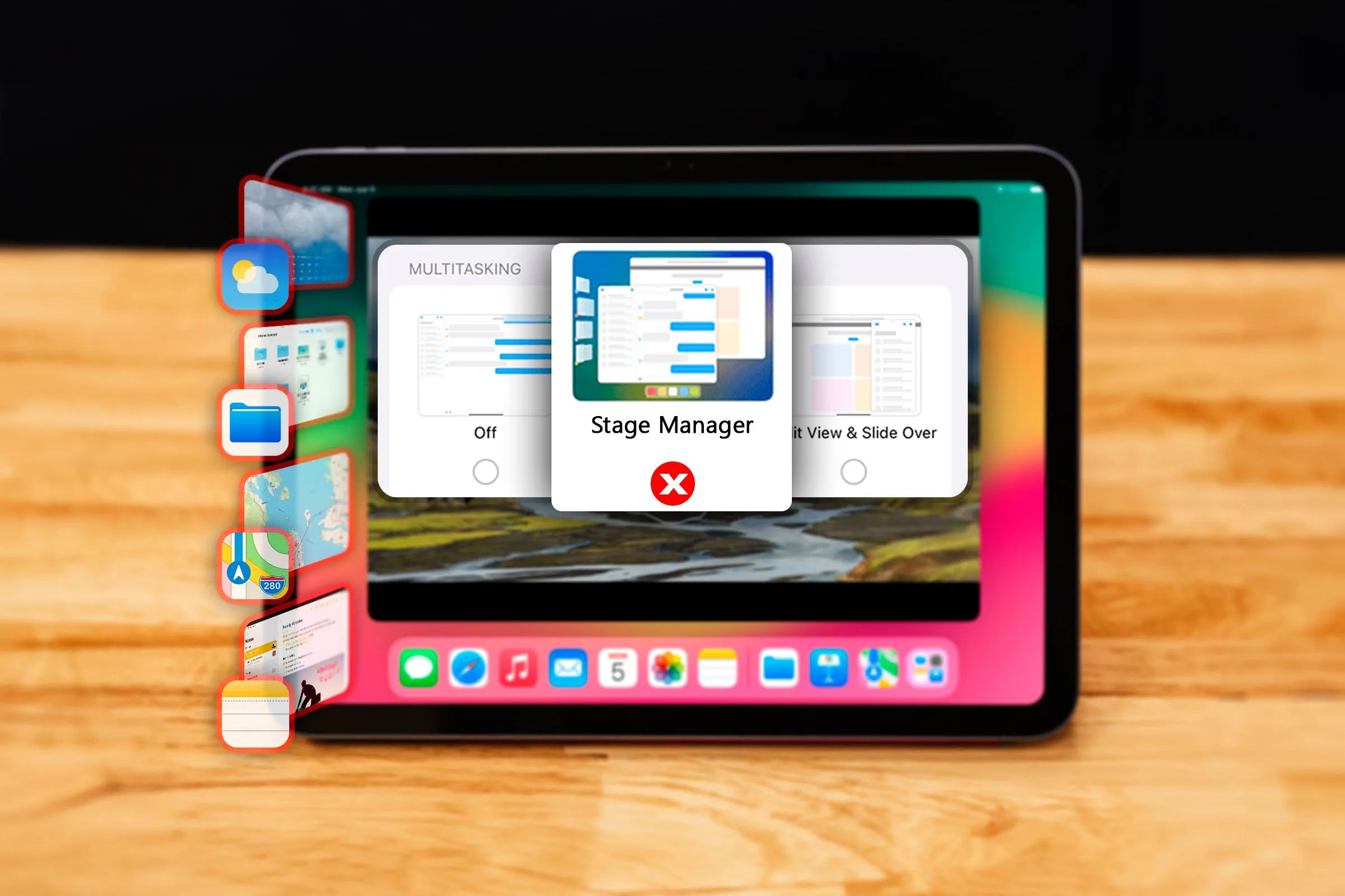 Giao diện Stage Manager và cài đặt đa nhiệm trên iPad