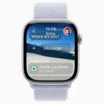 Giao diện ứng dụng Tin nhắn trên Apple Watch chạy watchOS 26 với hiệu ứng Liquid Glass mới