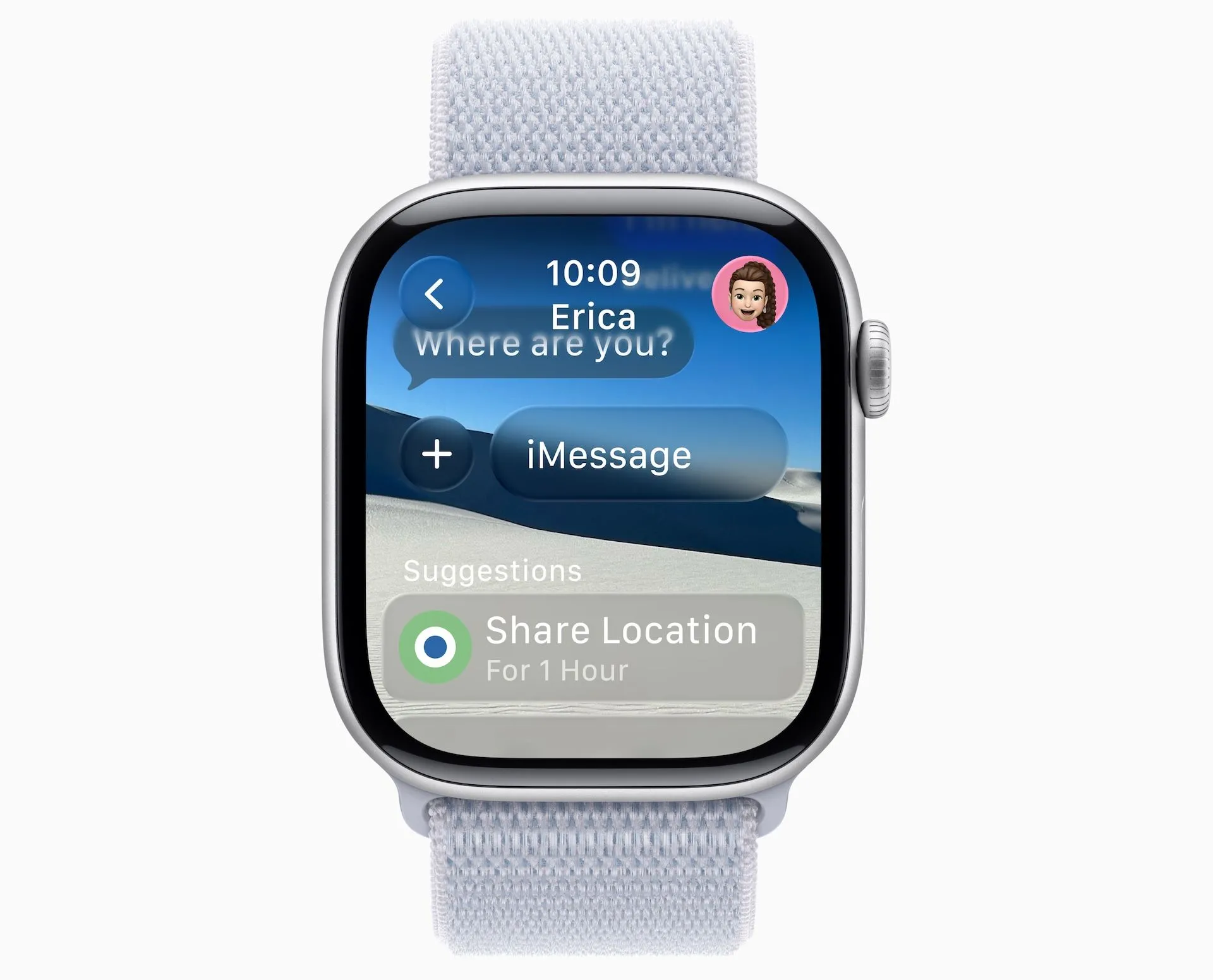 Giao diện ứng dụng Tin nhắn trên Apple Watch chạy watchOS 26 với hiệu ứng Liquid Glass mới