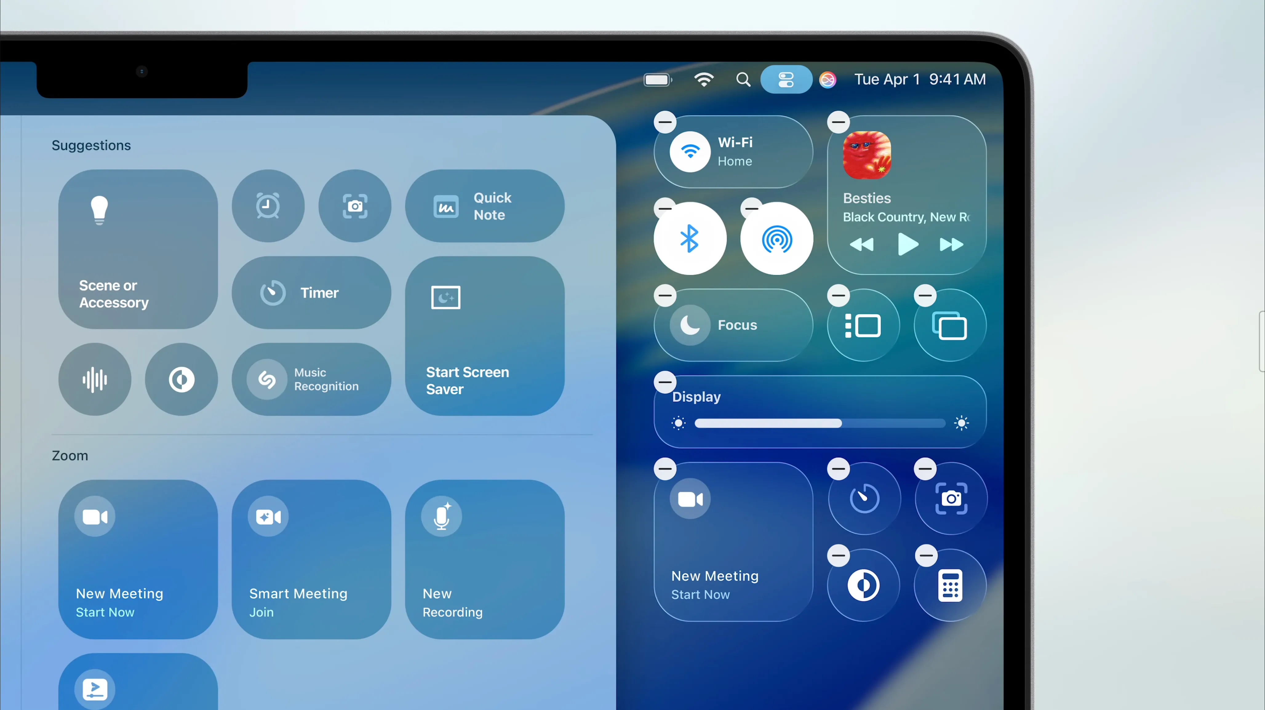 Những cải tiến về giao diện và tùy chỉnh của Trung tâm điều khiển (Control Center) trên macOS 26 Tahoe
