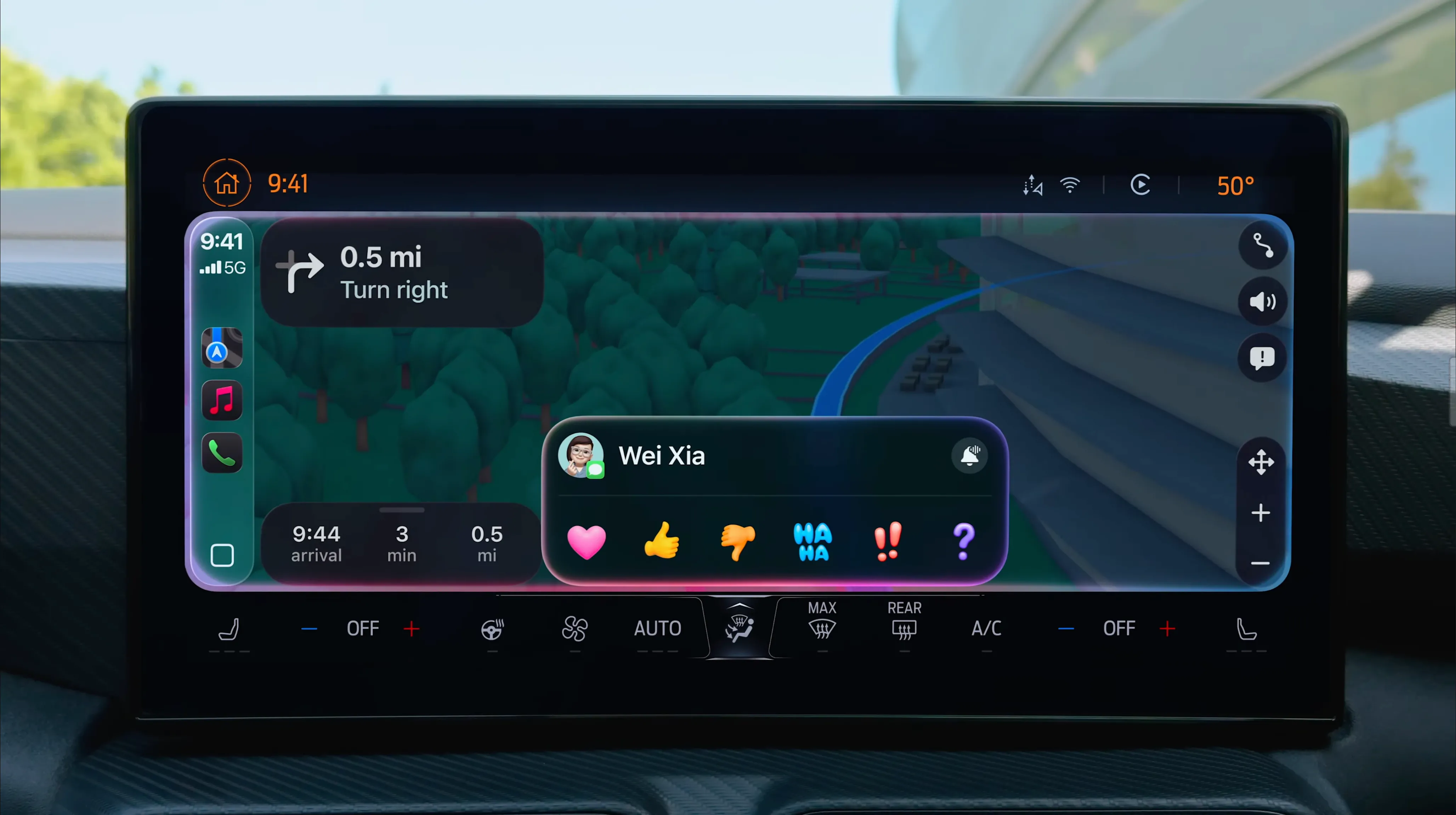 Tapbacks trong CarPlay iOS 26.