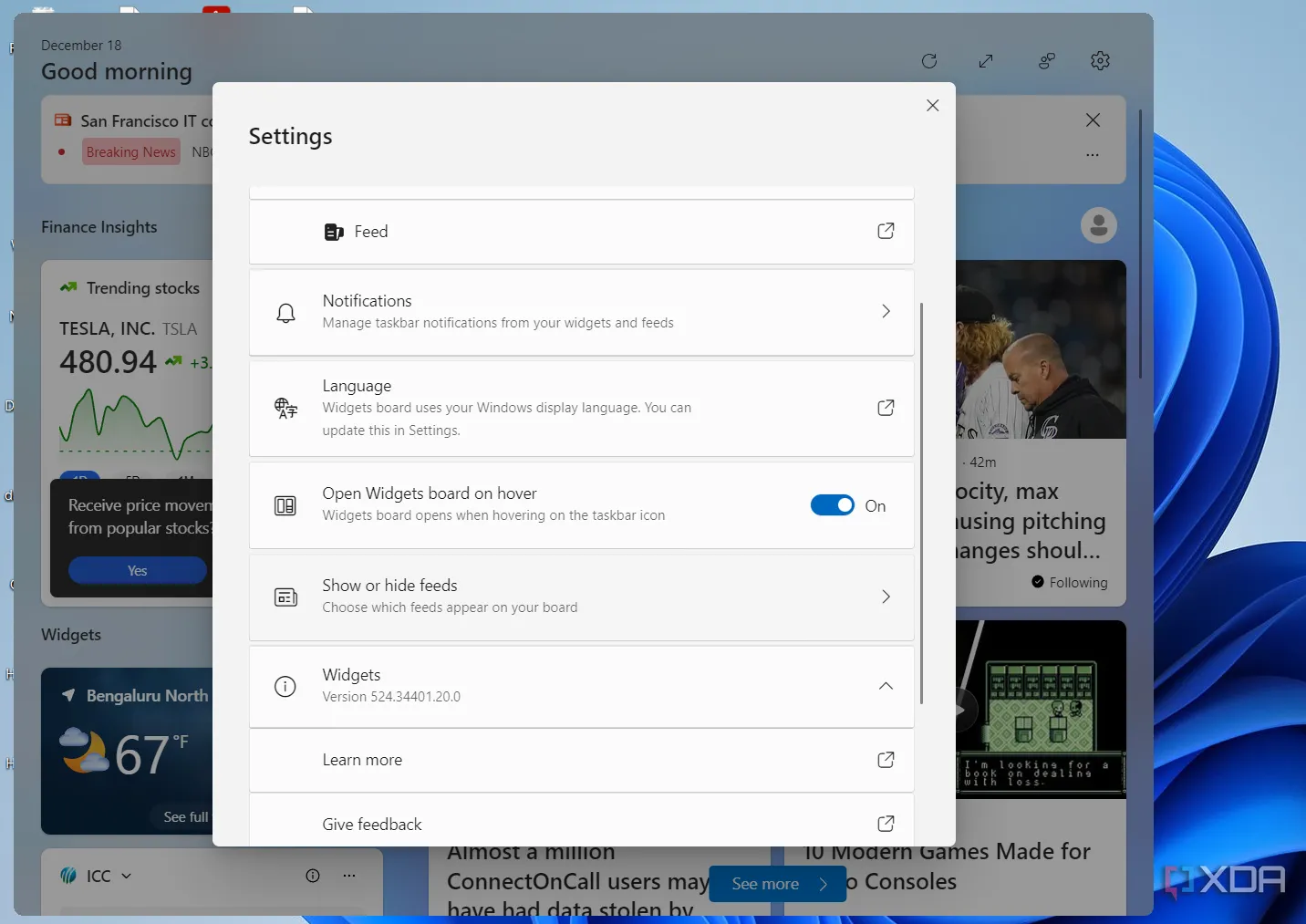 Cài đặt bảng Widget trên Windows 11 để tắt nguồn cấp tin tức gây phiền nhiễu