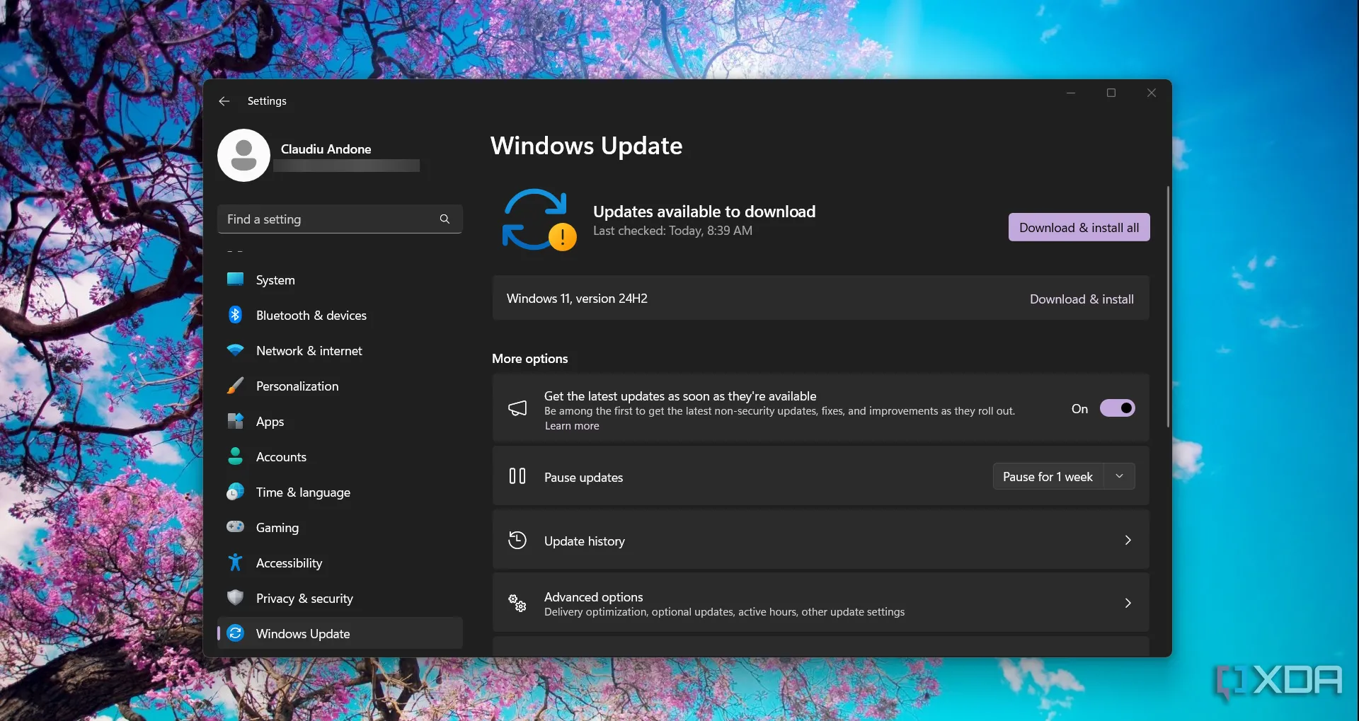 Cài đặt Windows Update trên Windows 11