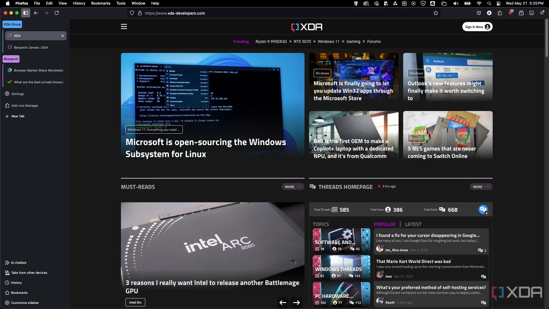 Chức năng nhóm tab (tab grouping) trong trình duyệt Firefox, giúp quản lý nhiều tab hiệu quả