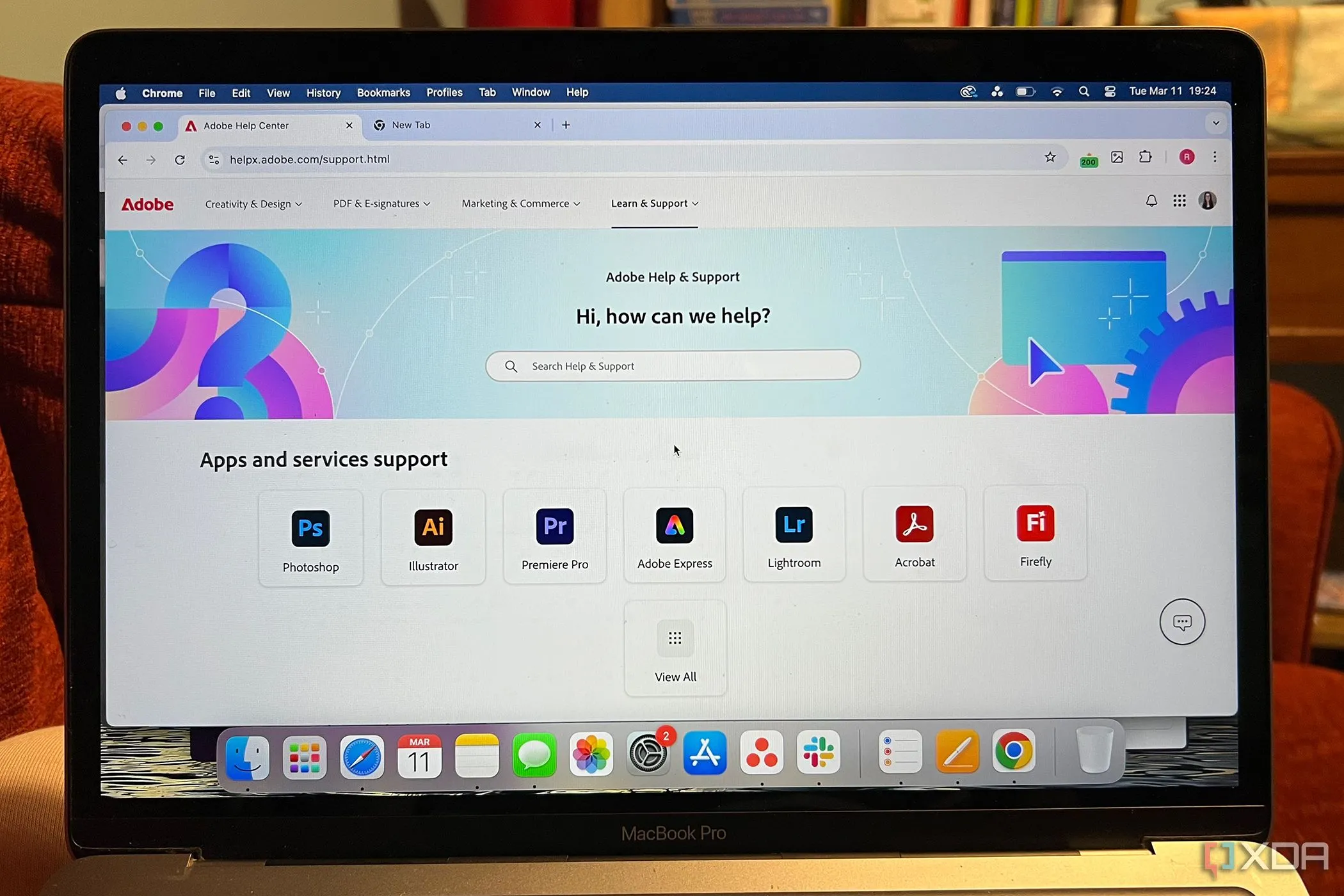 Danh sách các ứng dụng hỗ trợ của Adobe, thể hiện dịch vụ hỗ trợ chính thức và chuyên nghiệp cho người dùng phần mềm độc quyền.