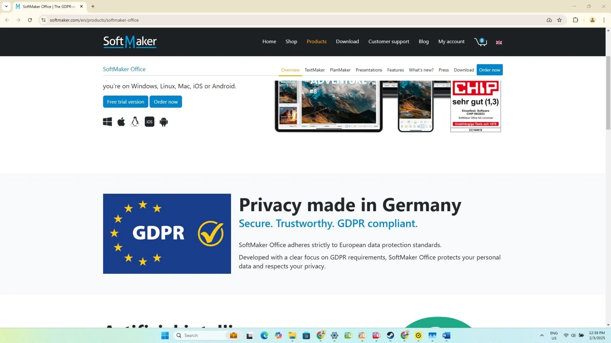 FreeOffice tuân thủ Quy định bảo vệ dữ liệu chung (GDPR) của Liên minh Châu Âu