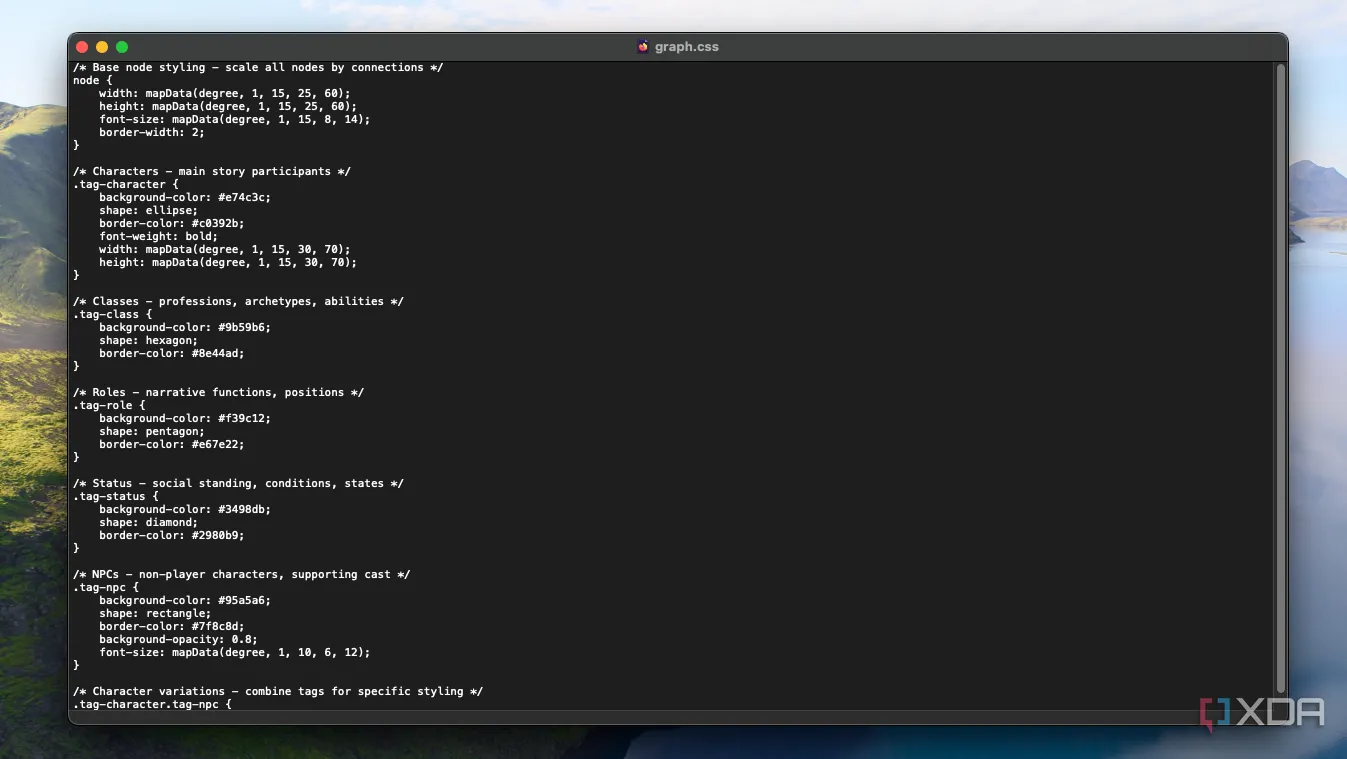 Giao diện tùy chỉnh CSS của plugin Juggl trong Obsidian