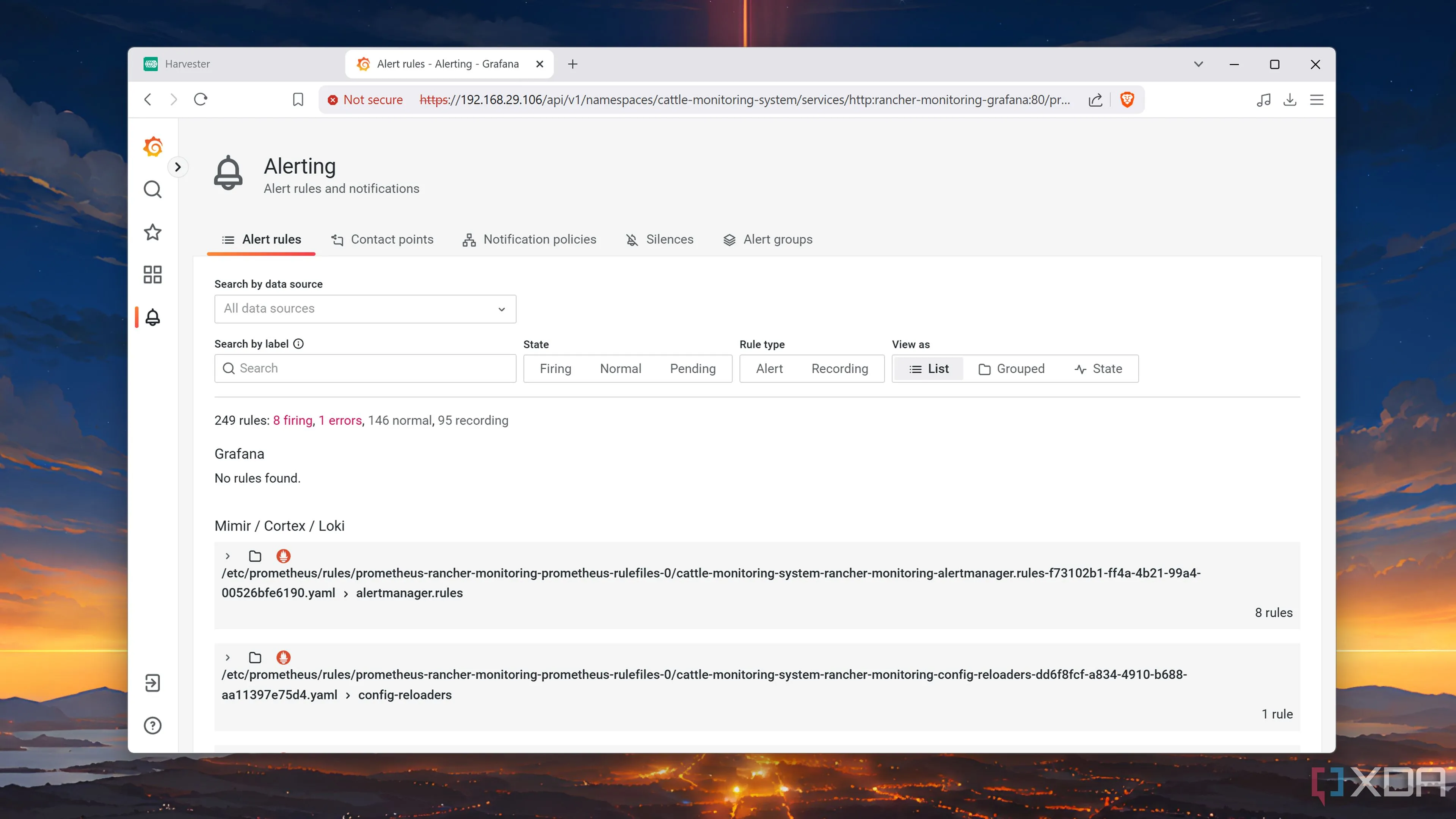 Hệ thống giám sát Prometheus và Grafana tích hợp sẵn trên Harvester
