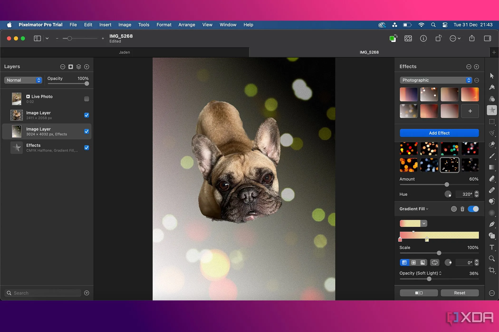 Hiệu ứng Bokeh được hỗ trợ bởi AI trong Pixelmator Pro