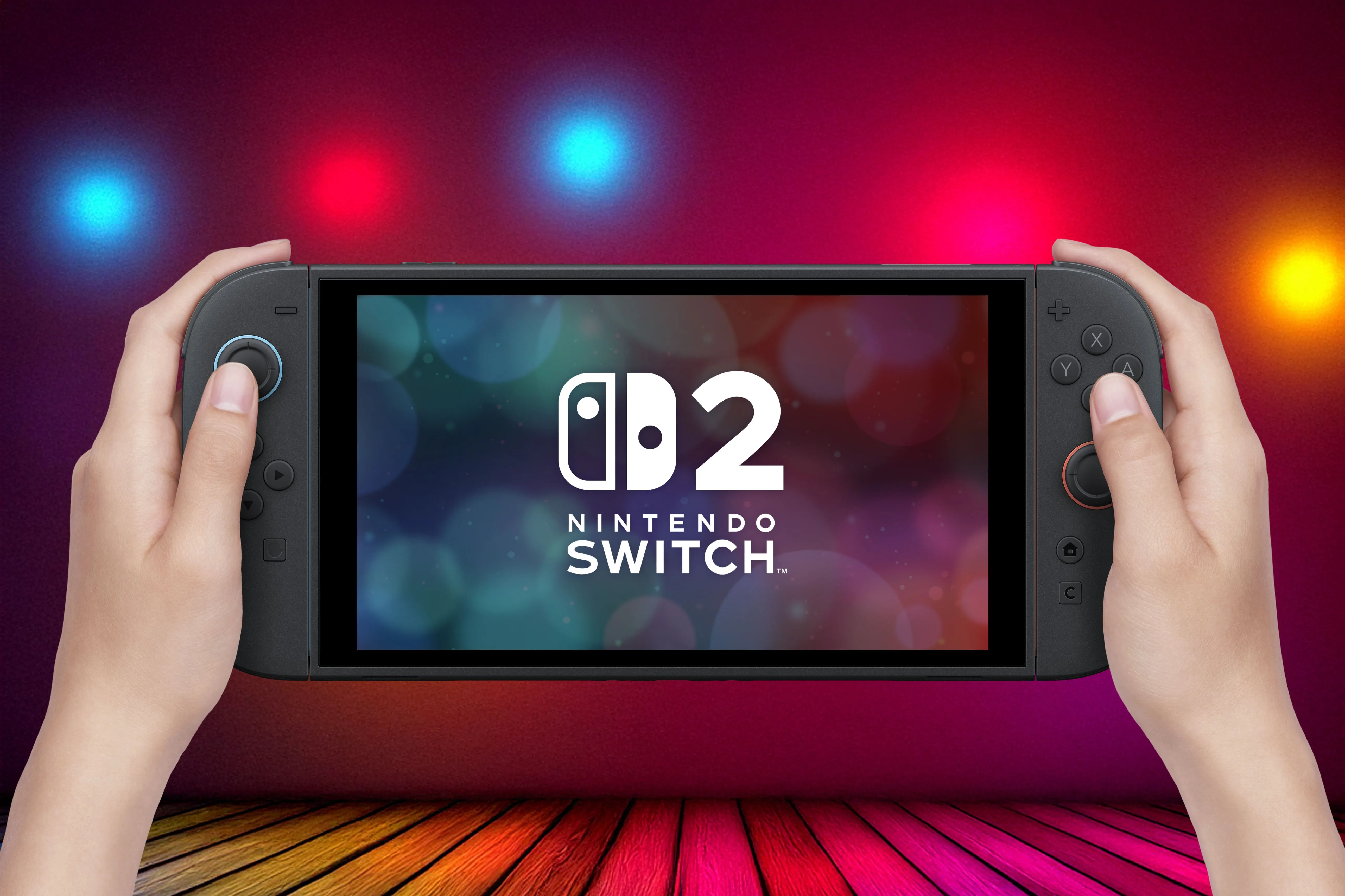 Hình ảnh một chiếc máy chơi game Nintendo Switch 2 cầm tay