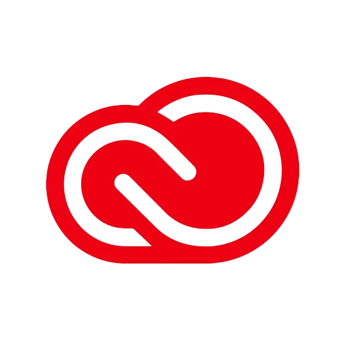 Logo Adobe Creative Cloud màu đỏ, biểu tượng của bộ công cụ phần mềm sáng tạo độc quyền với giao diện và trải nghiệm đồng bộ.