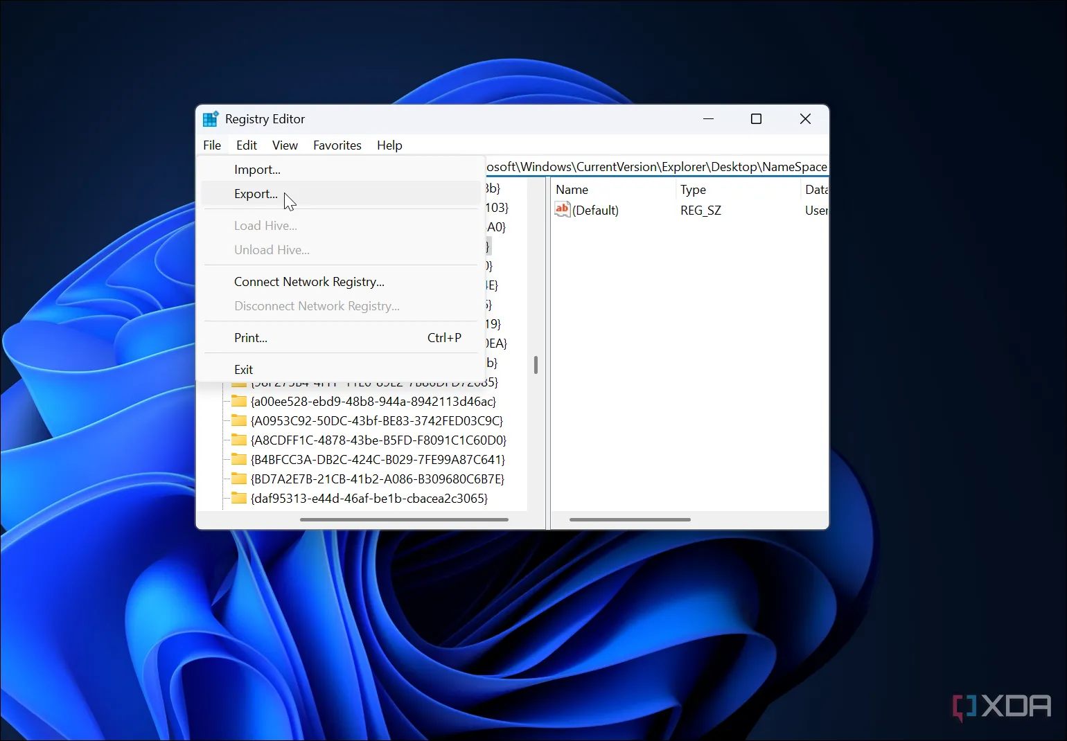 Minh họa quy trình sao lưu thủ công Windows 11 Registry, một bước quan trọng trước khi thực hiện các tinh chỉnh hệ thống.