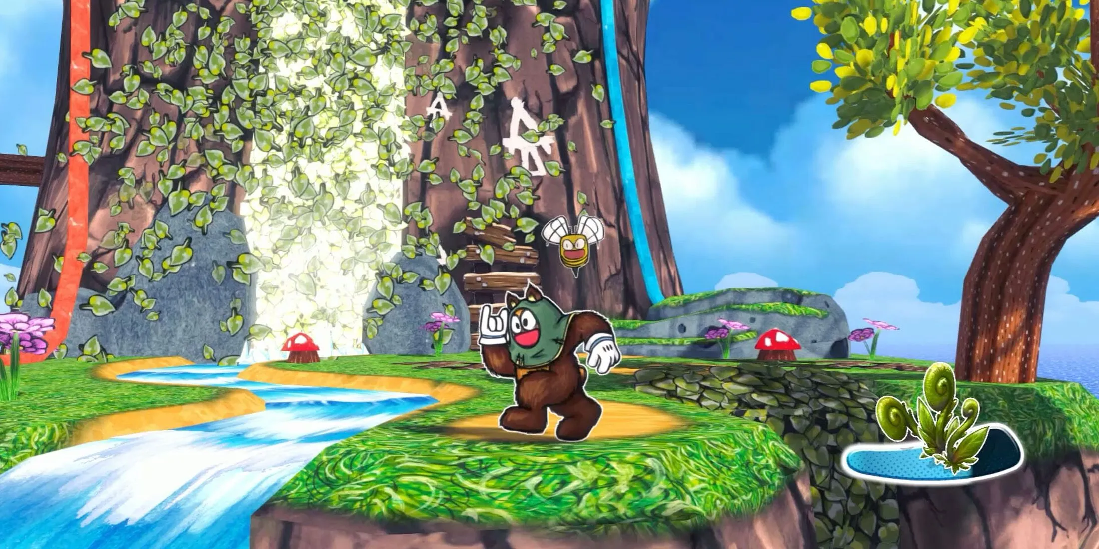 Ruffy sử dụng cơ chế SWAP để tương tác với môi trường trong gameplay Ruffy and the Riverside.
