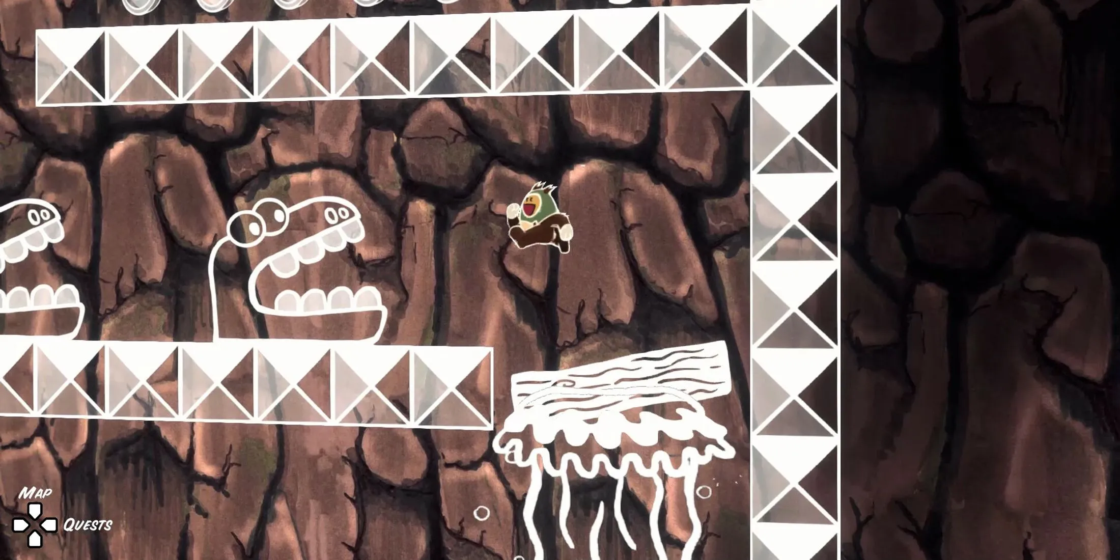 Ruffy thực hiện động tác nhảy platforming trong Ruffy and the Riverside, minh họa gameplay phiêu lưu.
