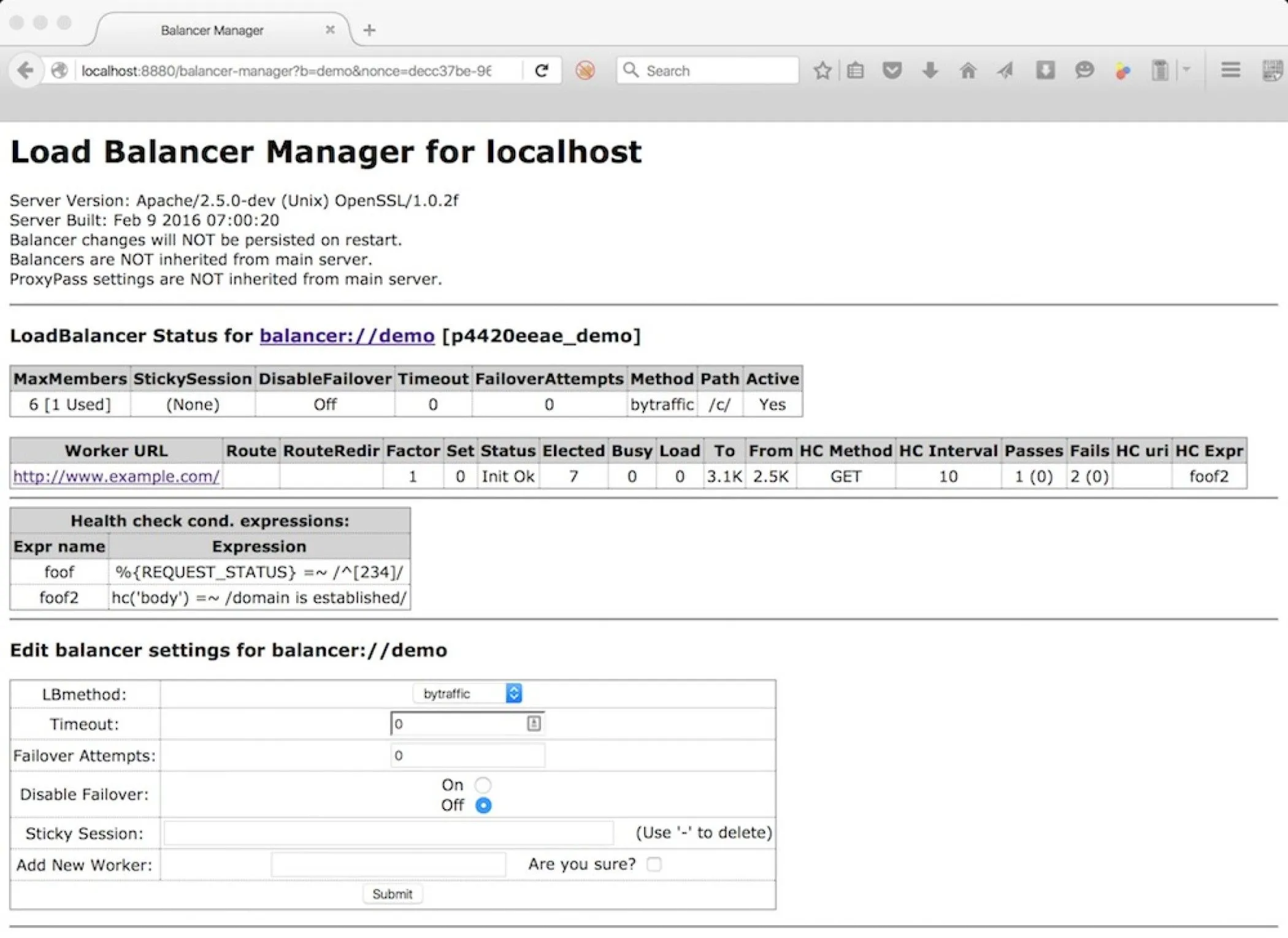 Sơ đồ Apache server hoạt động như một reverse proxy cân bằng tải