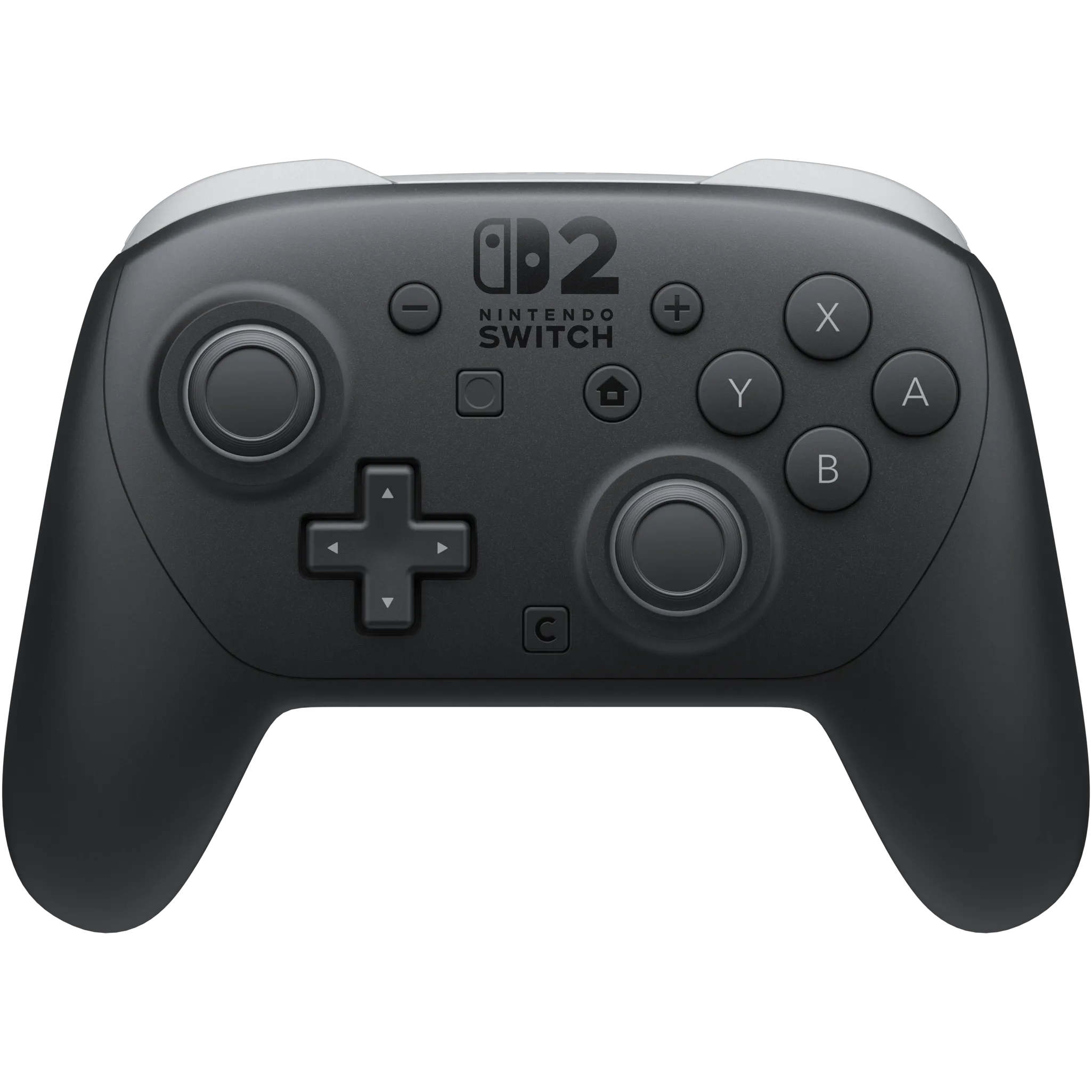 Tay cầm Nintendo Switch 2 Pro màu đen hiển thị rõ các nút bấm và cần analog