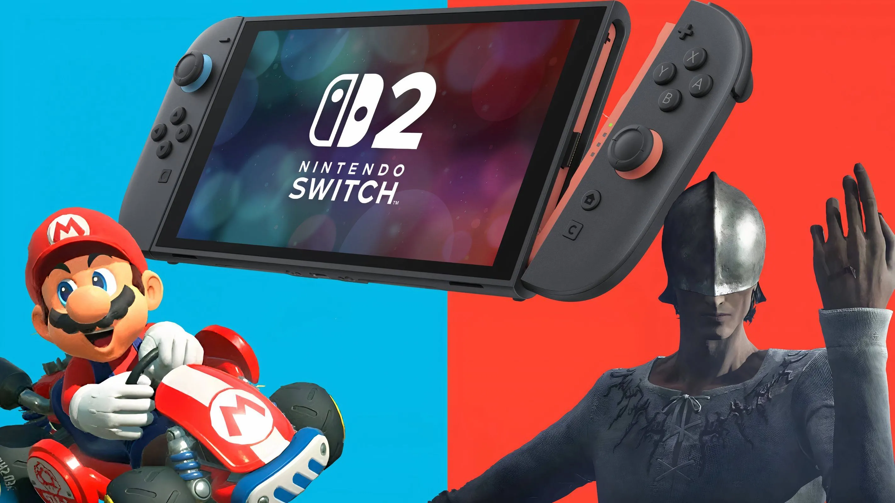 Thiết bị Nintendo Switch 2 cùng Mario và nhân vật game