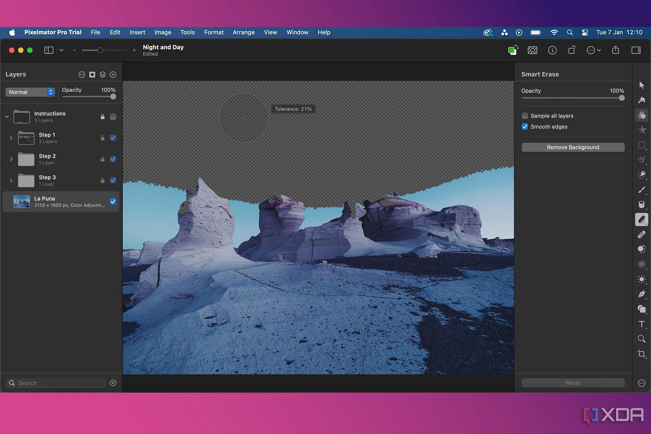 Tính năng Smart Erase thông minh của Pixelmator Pro