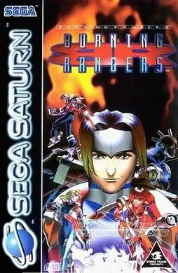 Ảnh bìa game Burning Rangers trên Sega Saturn với các nhân vật chính