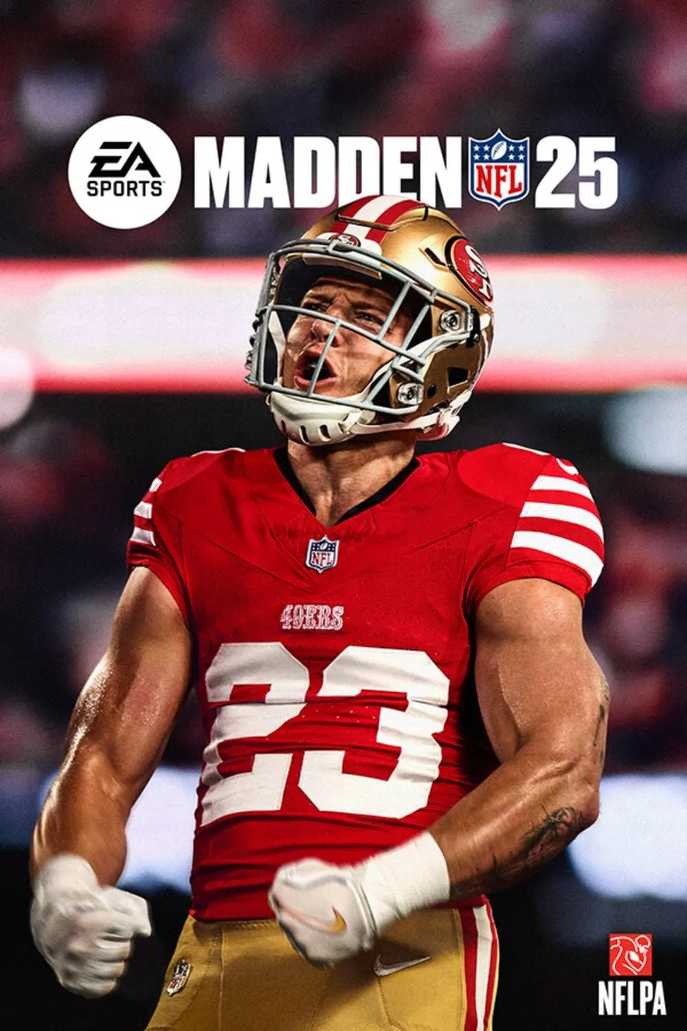 Ảnh bìa game Madden NFL 25 với các cầu thủ bóng bầu dục đang thi đấu sôi nổi