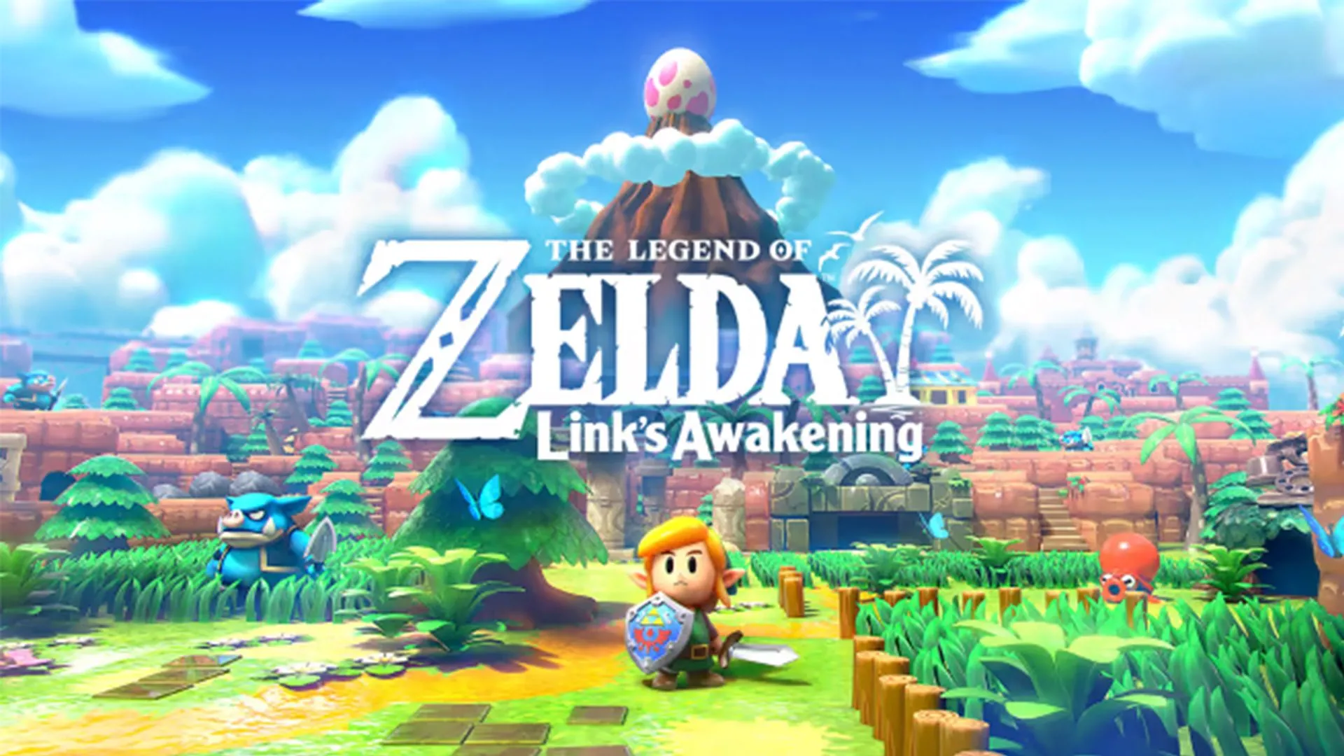 Ảnh bìa game The Legend of Zelda: Link’s Awakening trên Nintendo Switch 1, một phiên bản làm lại đầy màu sắc.