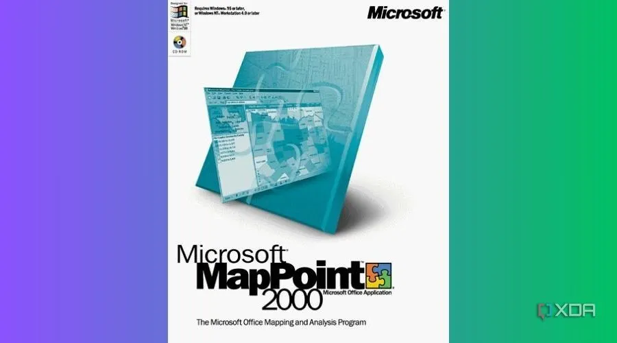 ảnh bìa sản phẩm Microsoft MapPoint trên nền màu chuyển sắc