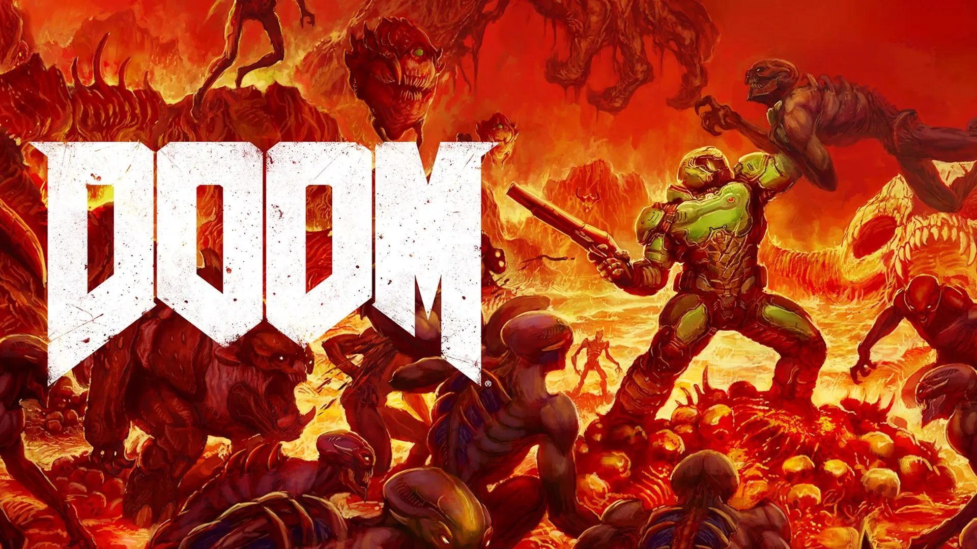 Ảnh bìa tựa game Doom 2016 trên hệ máy Nintendo Switch, một trong những game cần nâng cấp cho Switch 2