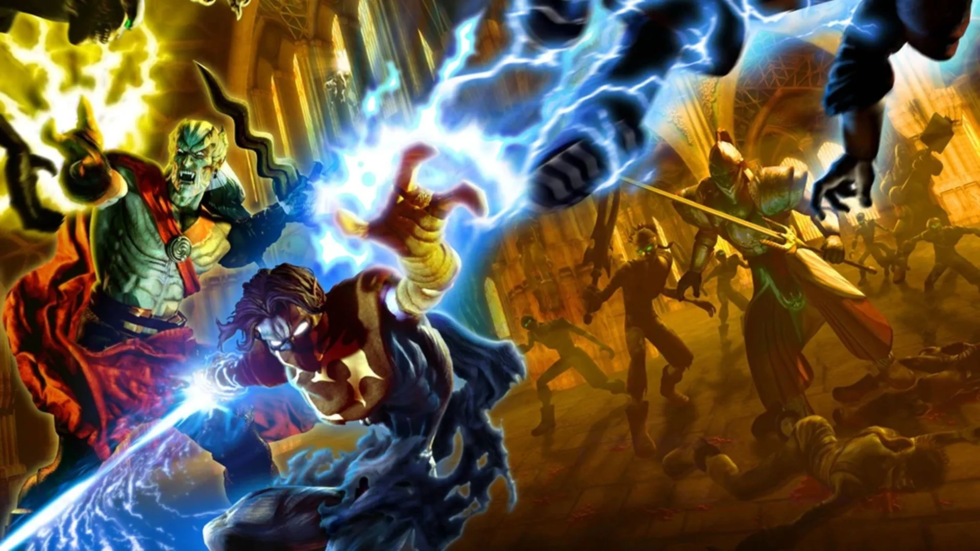 Ảnh chính thức của Kain và Raziel, hai nhân vật trung tâm trong game The Legacy of Kain: Defiance, với tông màu tối.