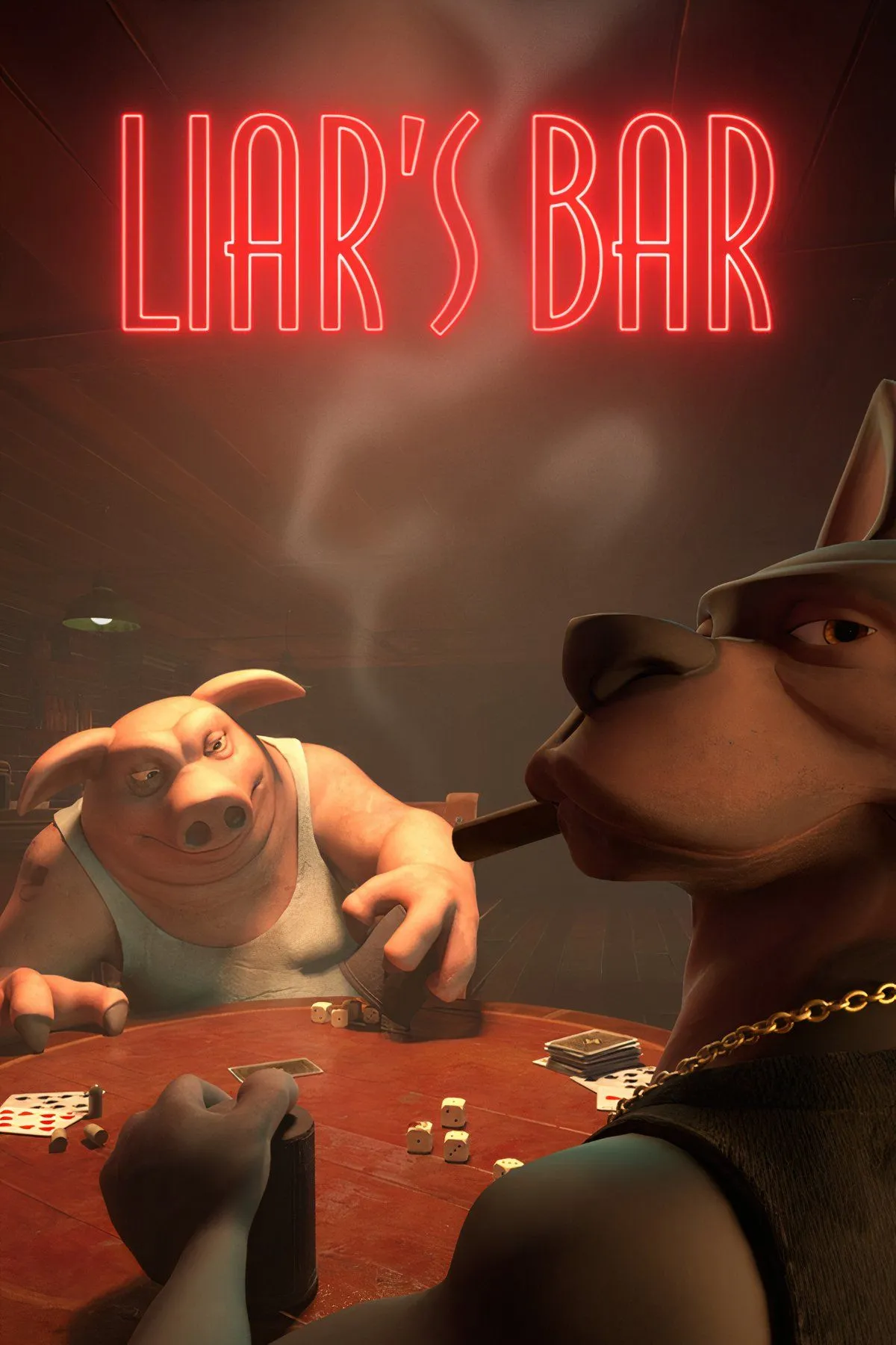Ảnh chụp màn hình game Liar's Bar, hiển thị giao diện trò chơi bài kỹ thuật số với phong cách đồ họa độc đáo, thể hiện yếu tố lừa dối và chiến thuật.