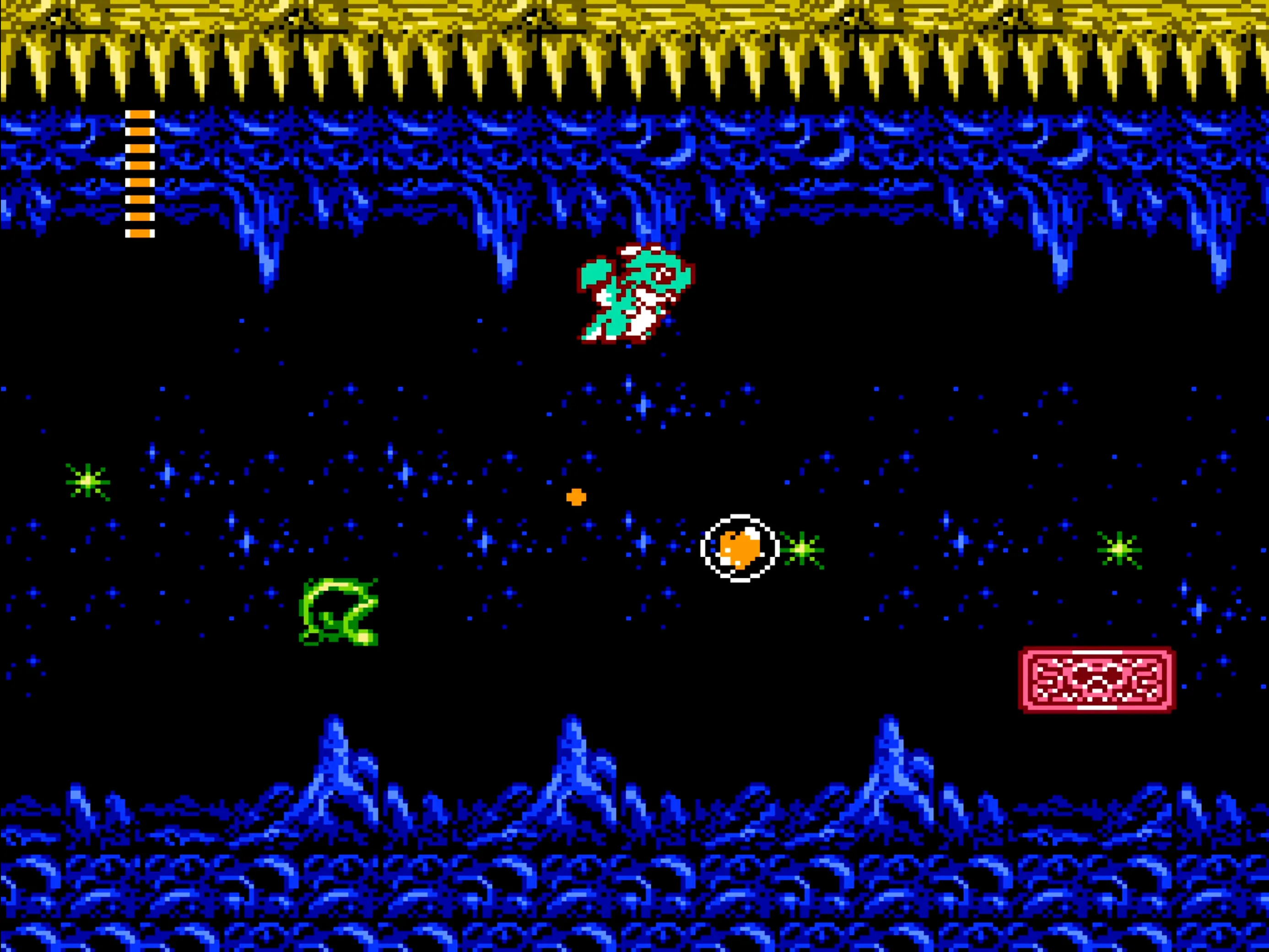 Ảnh chụp màn hình game platformer Little Samson trên NES với đồ họa chi tiết