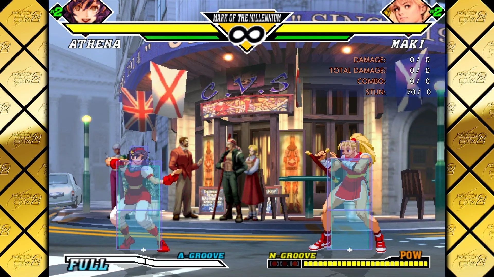 Ảnh chụp màn hình gameplay của Capcom Fighting Collection 2, với giao diện trận đấu