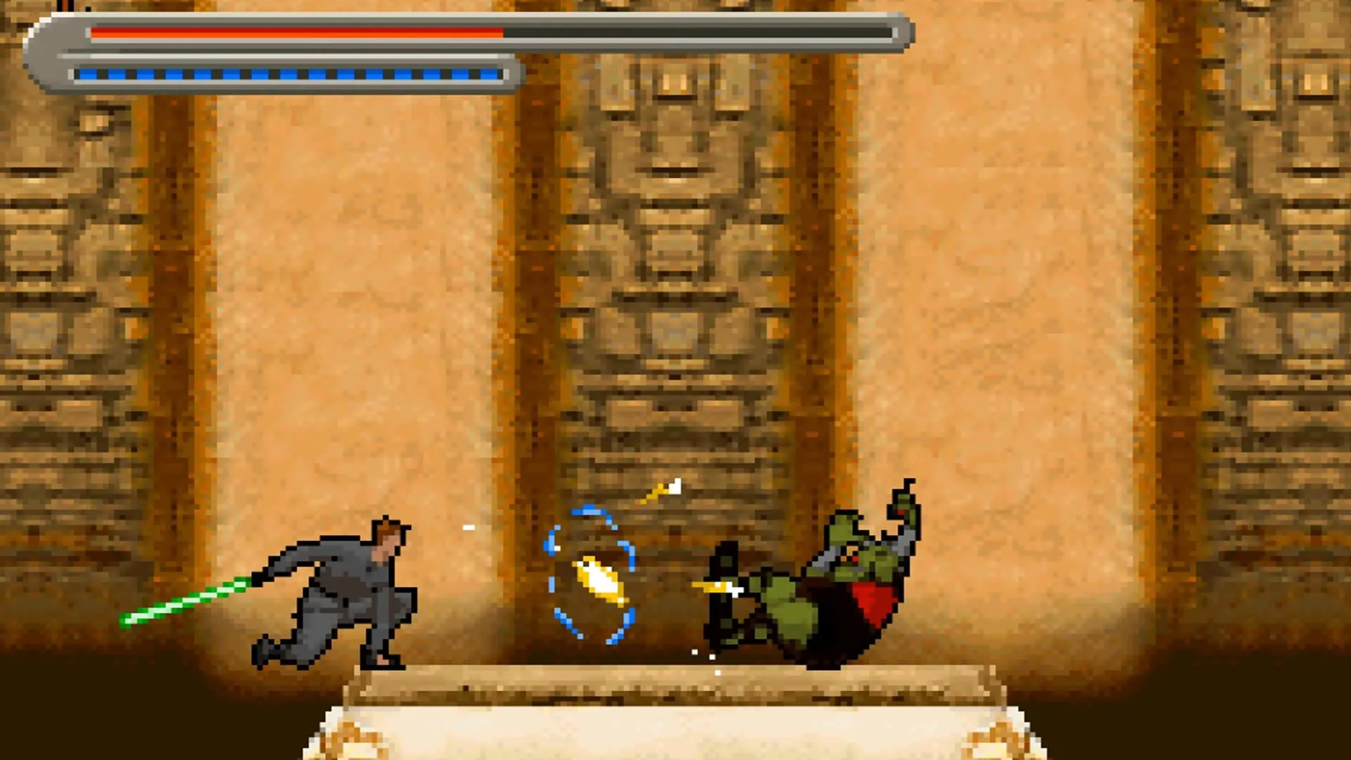 Ảnh chụp màn hình gameplay Star Wars: Apprentice of the Force, minh họa khả năng sáng tạo trong thiết kế màn chơi platformer