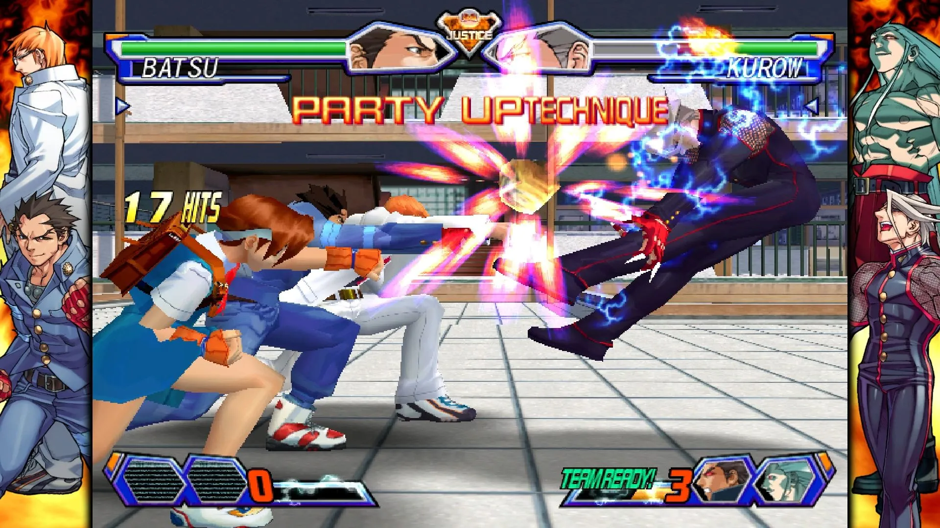 Ảnh chụp màn hình từ game Rival Schools trong Capcom Fighting Collection, minh họa các tựa game đối kháng retro của Capcom