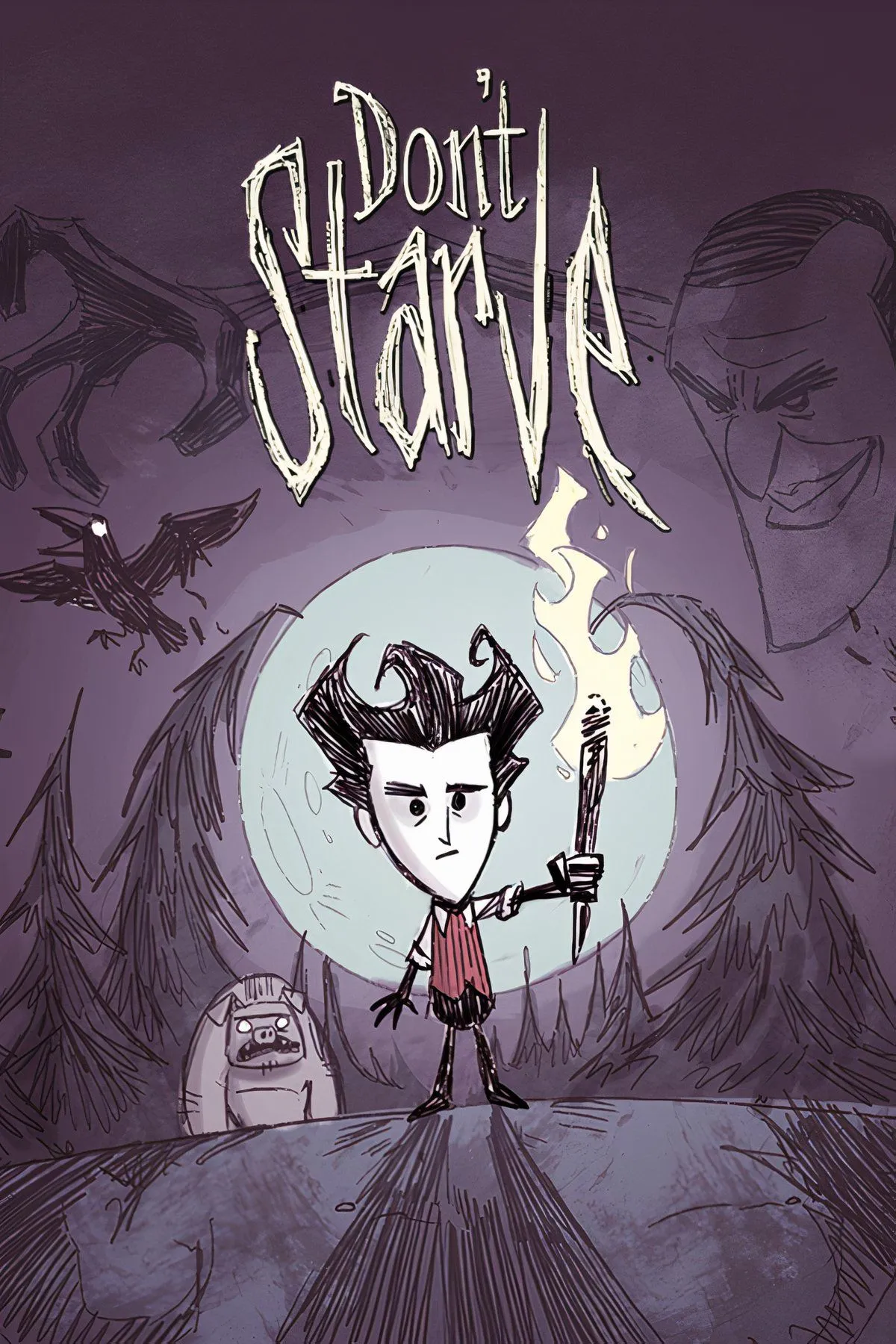 Bản collage ảnh tổng hợp các yếu tố sinh tồn và môi trường trong Don't Starve.