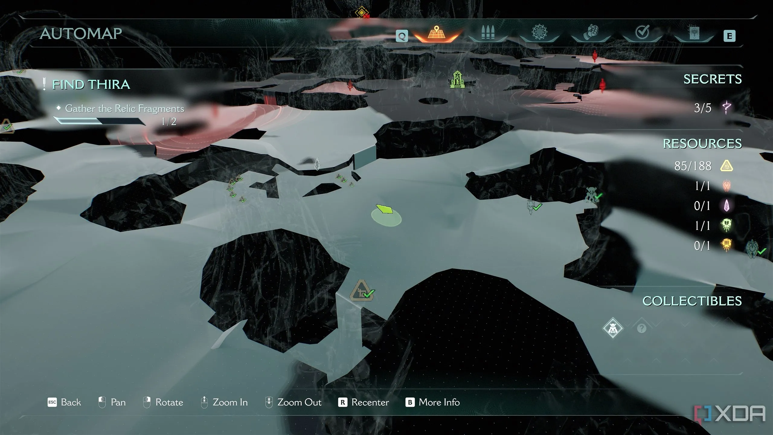 Bản đồ 3D trong Doom The Dark Ages, hiển thị vị trí khu vực bí mật 2
