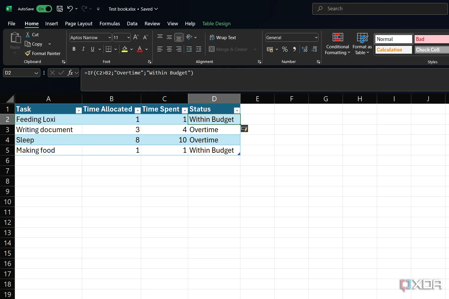 bảng sử dụng hàm if trong excel