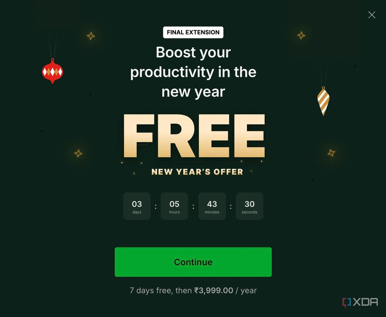 Banner quảng cáo gói Premium của Evernote làm gián đoạn trải nghiệm người dùng