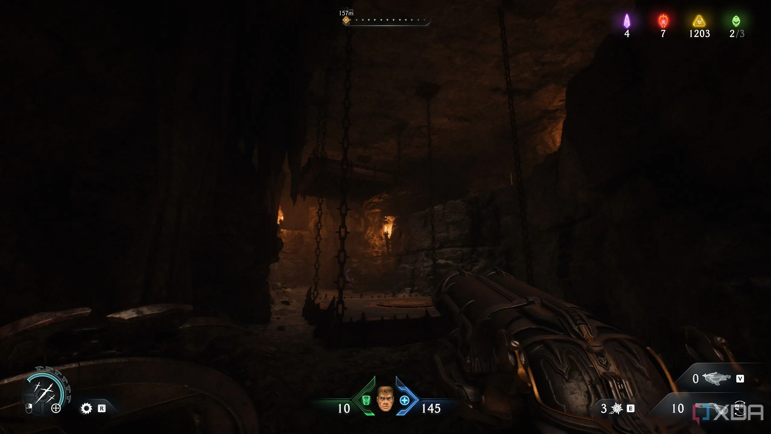 Bẫy gai trên trần trong chương 20 của Doom: The Dark Ages.