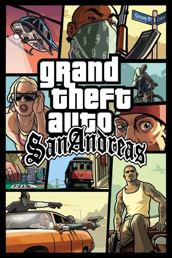 Bìa đĩa game GTA San Andreas phiên bản PS2