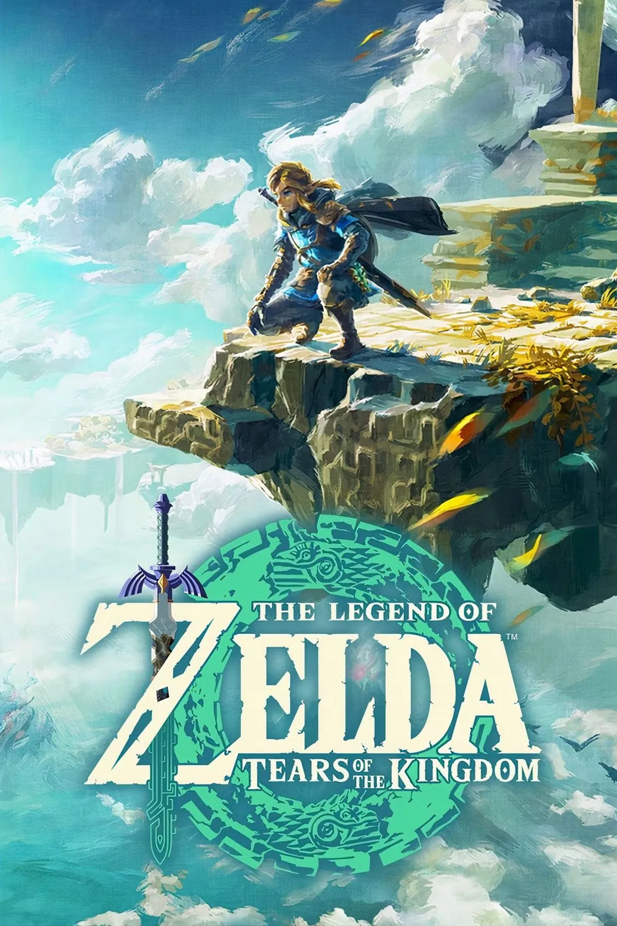 Bìa game The Legend of Zelda: Tears of the Kingdom với Link và cảnh quan Hyrule