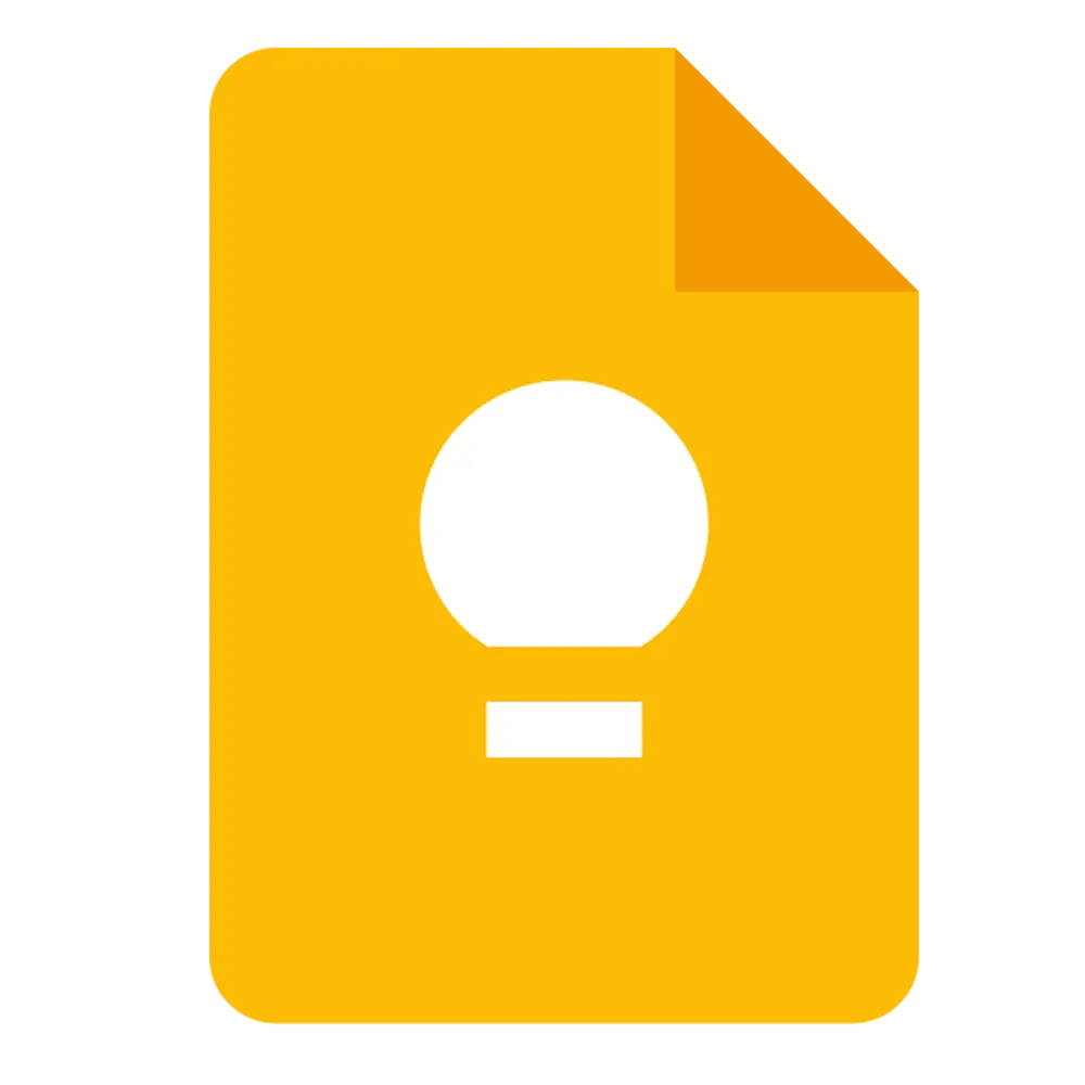 Biểu tượng logo của Google Keep với tông màu vàng chủ đạo