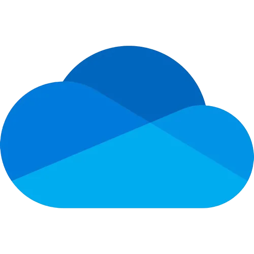 Biểu tượng Microsoft OneDrive hình đám mây màu xanh