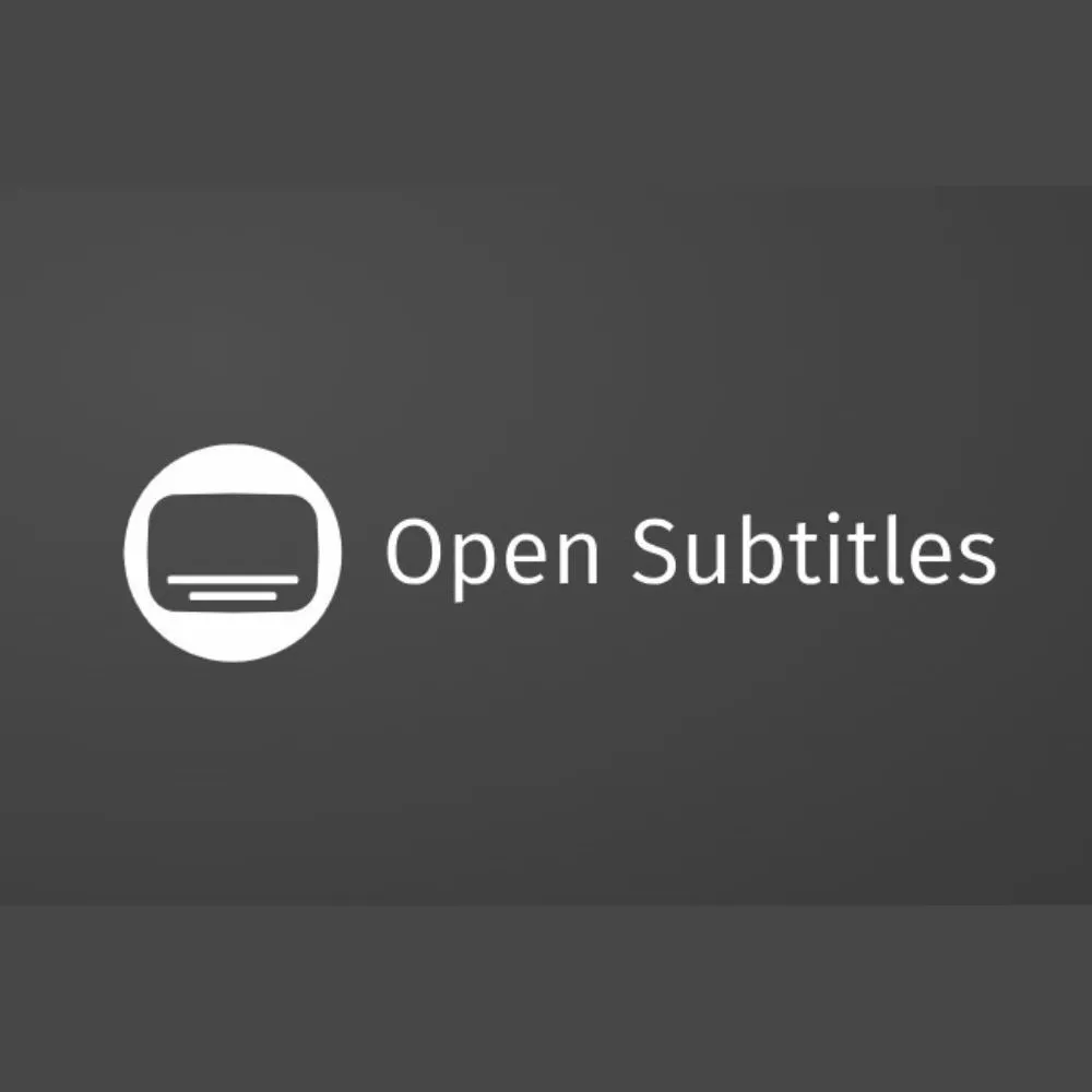 Biểu tượng plugin Open Subtitles với chữ &quot;CC&quot; màu trắng trên nền đen, đại diện cho chức năng phụ đề tự động