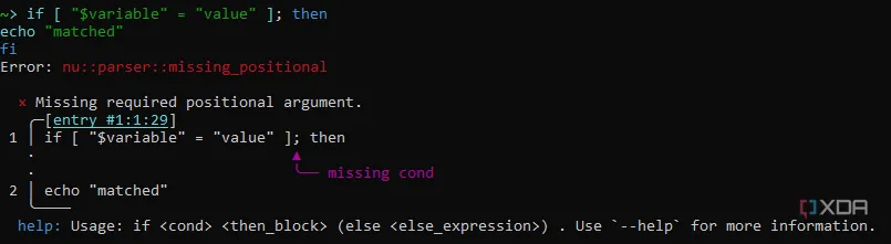 Biểu tượng thể hiện Nushell không tương thích chuẩn POSIX, yêu cầu chỉnh sửa script Bash